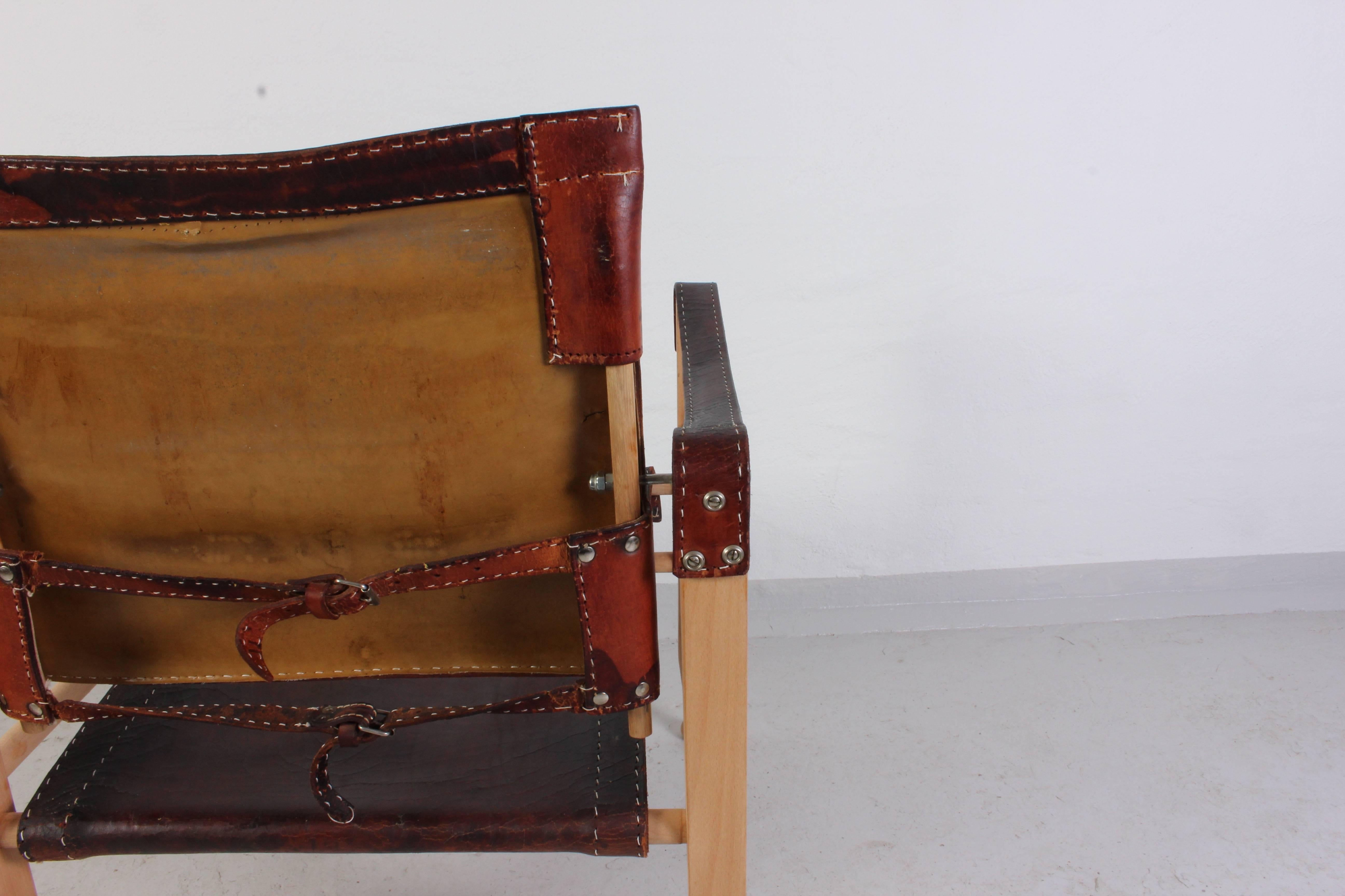 Børge Mogensen Oak and Leather Safari Chair Model 2221 3