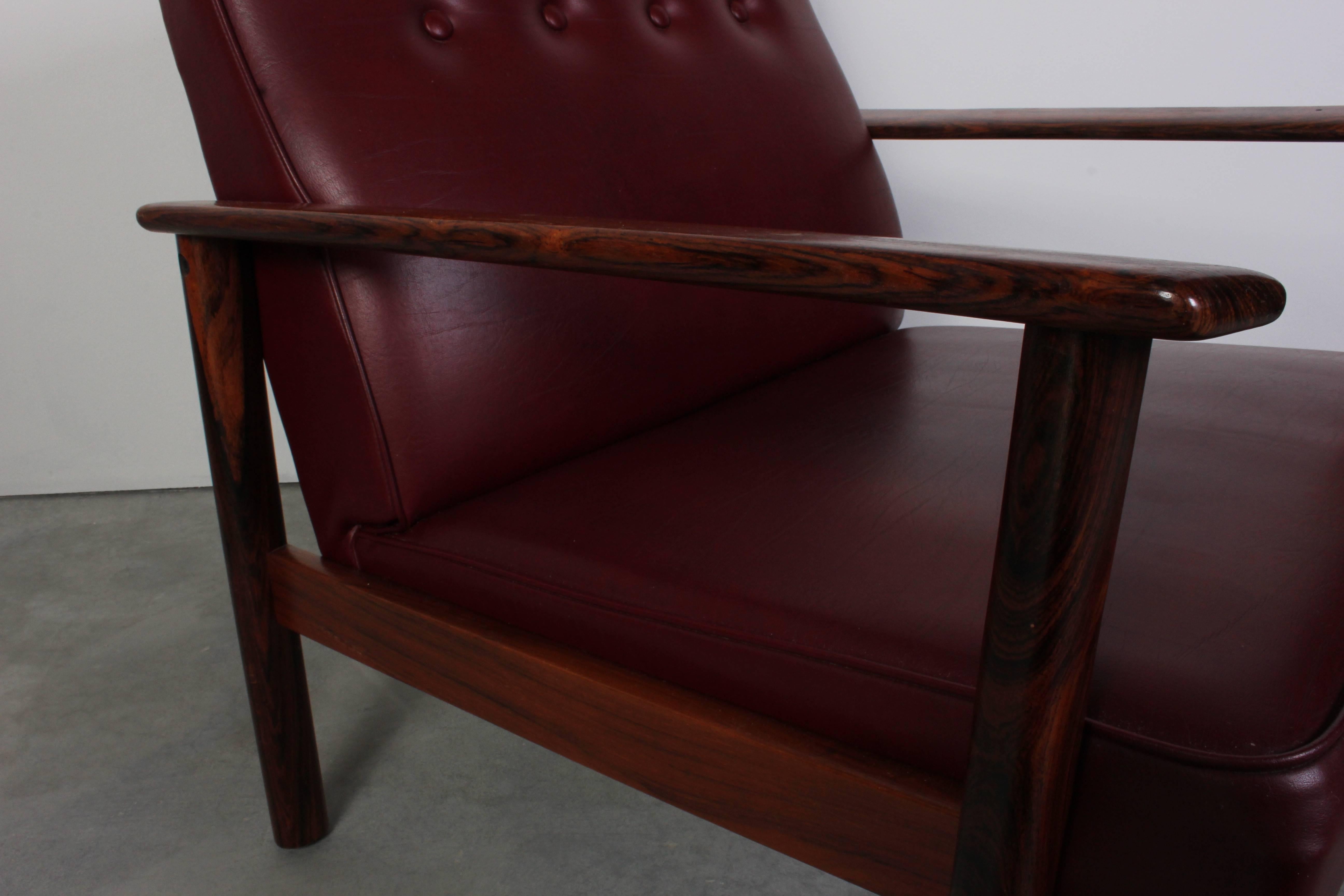 Midcentury Scandinavian Rosewood Lounge Chair 3