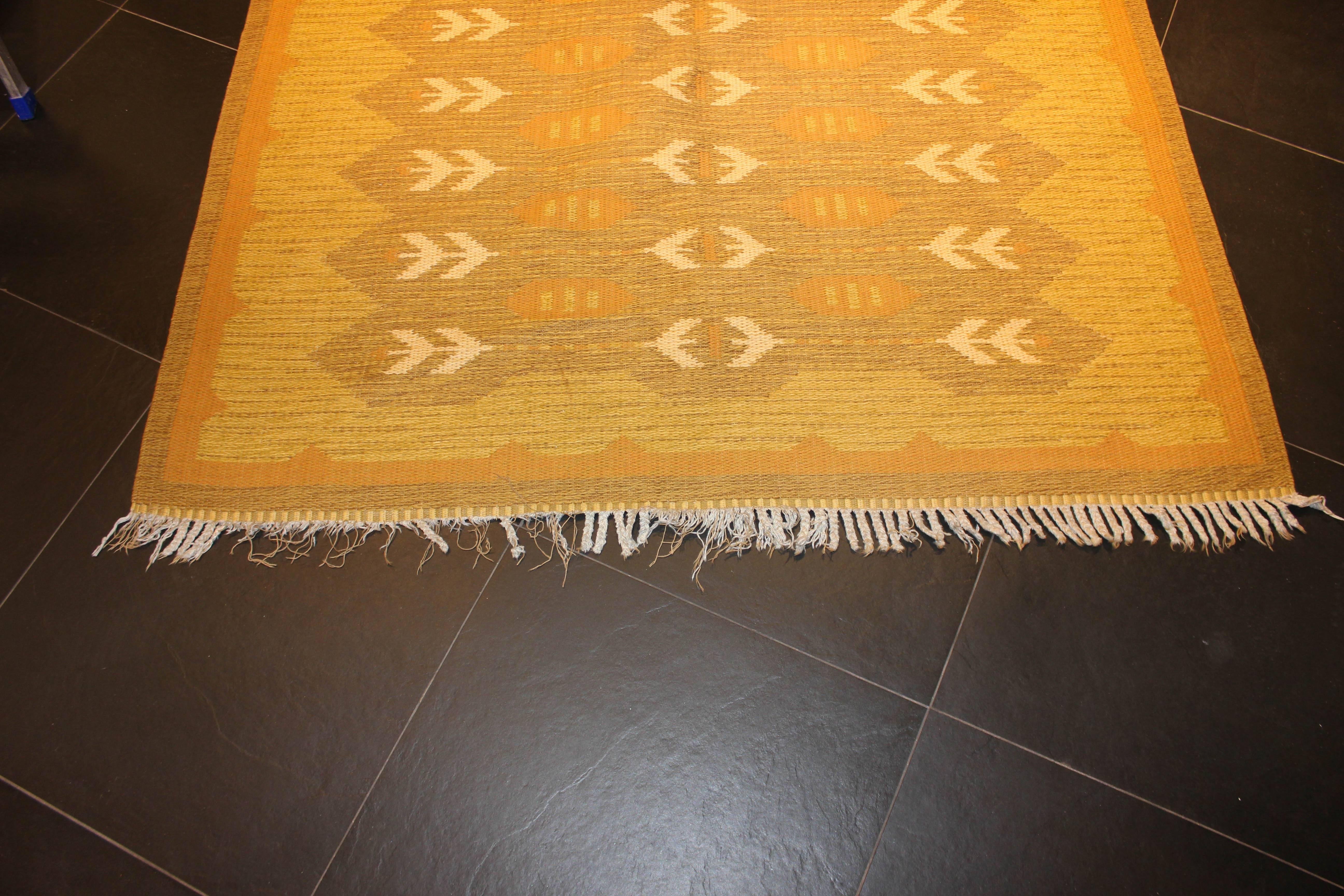 Mid-Century Modern Midcentury Swedish Flat-Weave Double Weave Carpet