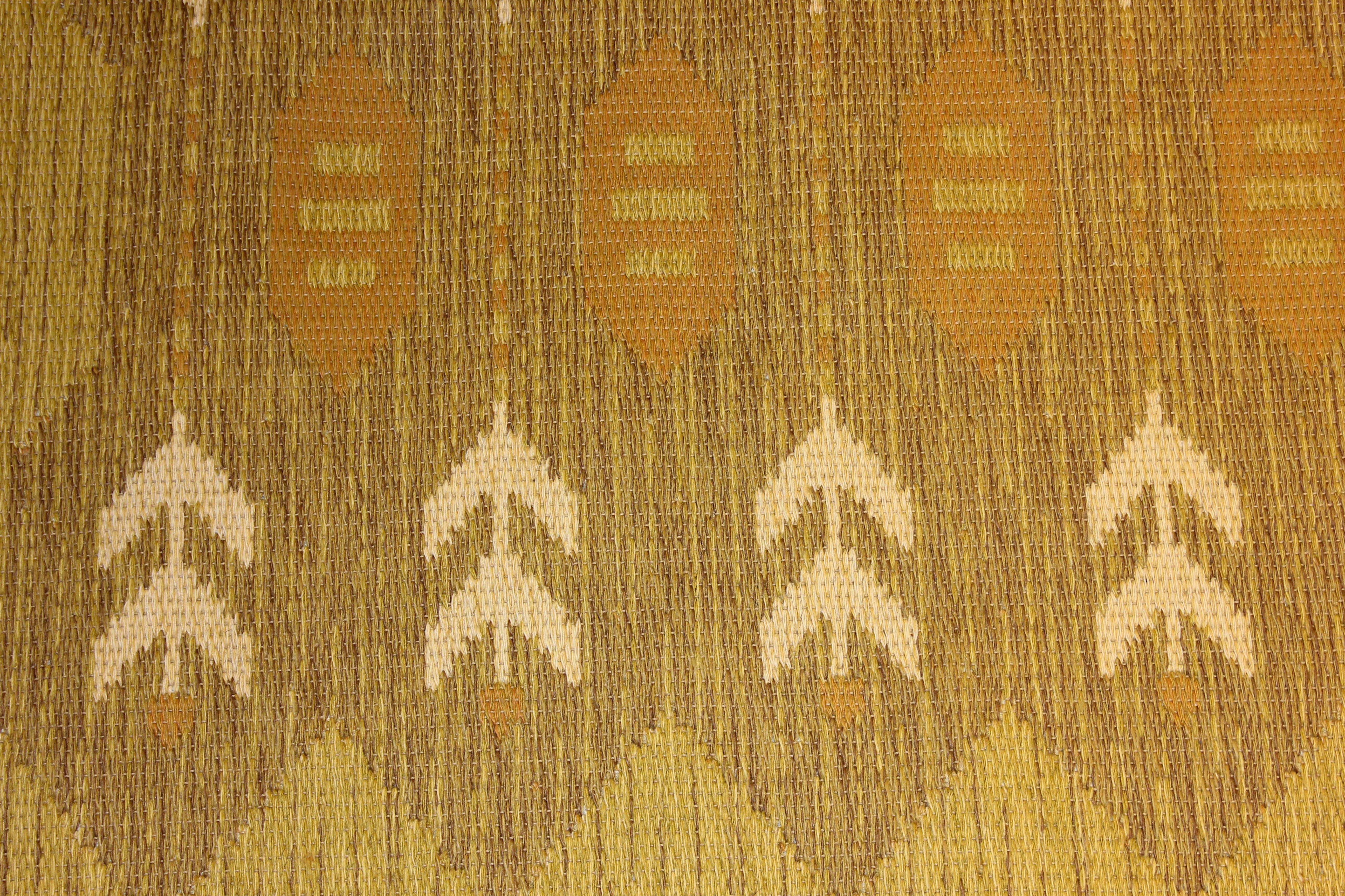 Midcentury Swedish Flat-Weave Double Weave Carpet In Good Condition In Malmo, SE