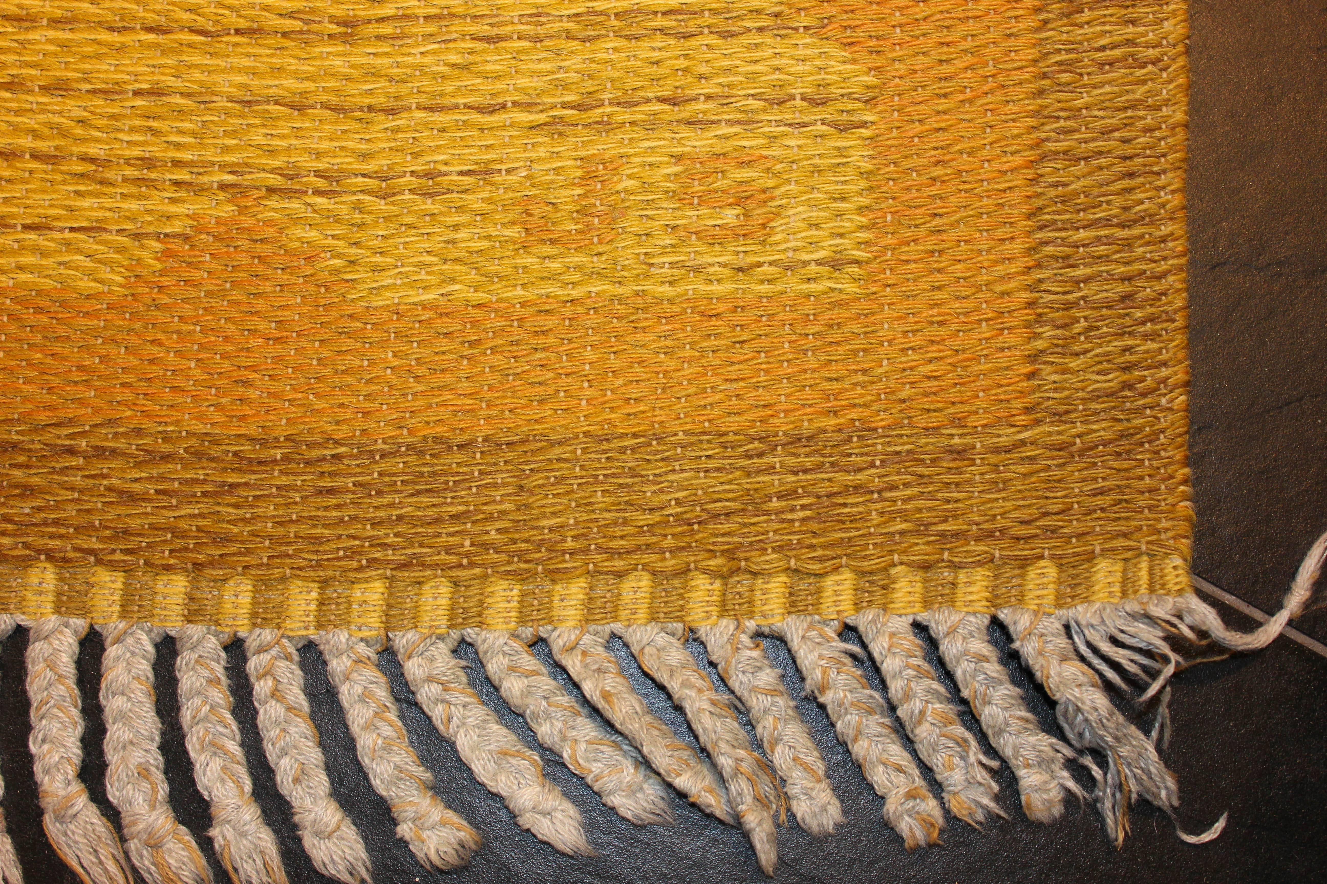 Wool Midcentury Swedish Flat-Weave Double Weave Carpet