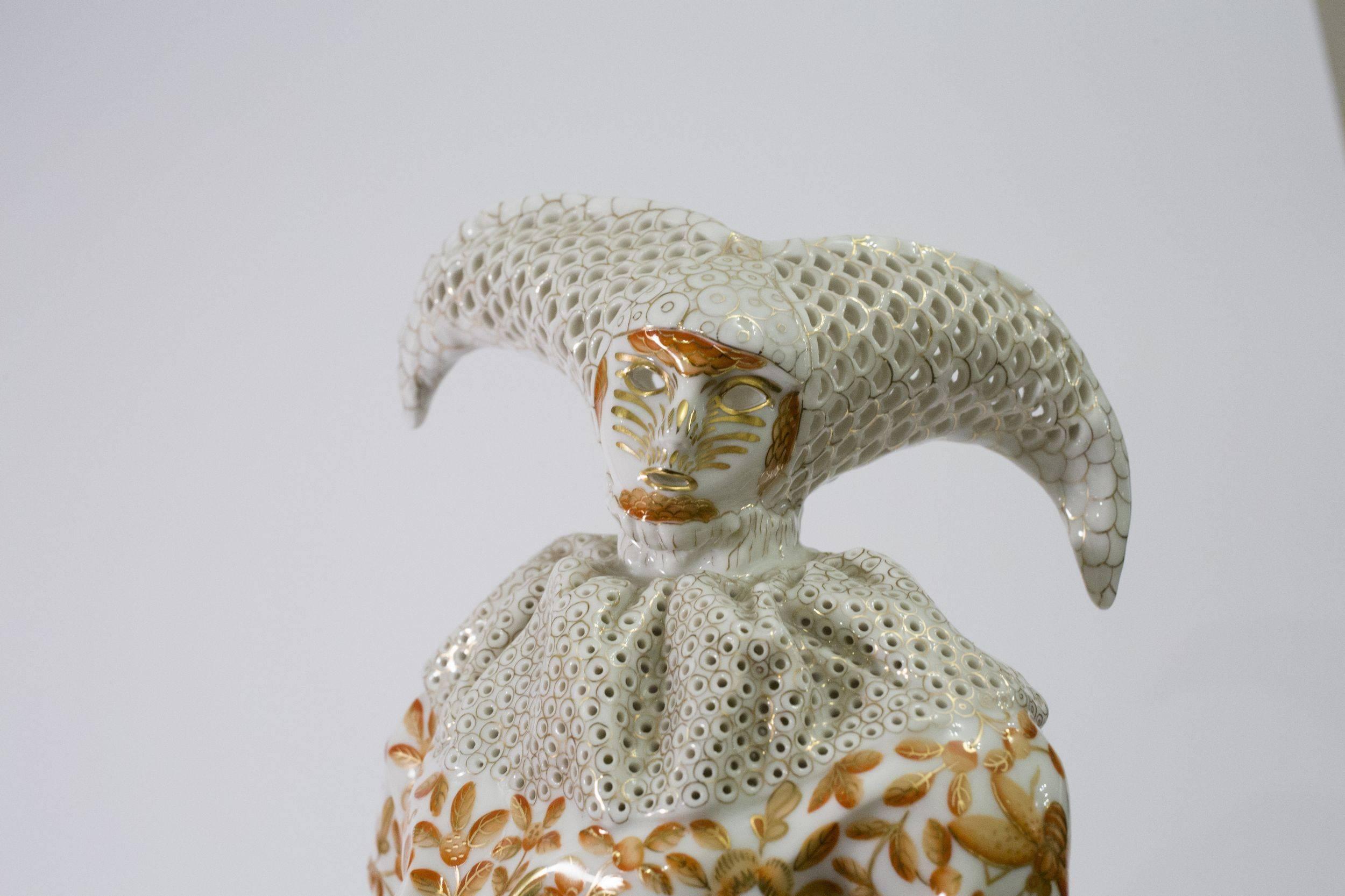 Herend Modern Figure Venetian Mask Hand-Painted Porcelain For Sale 1