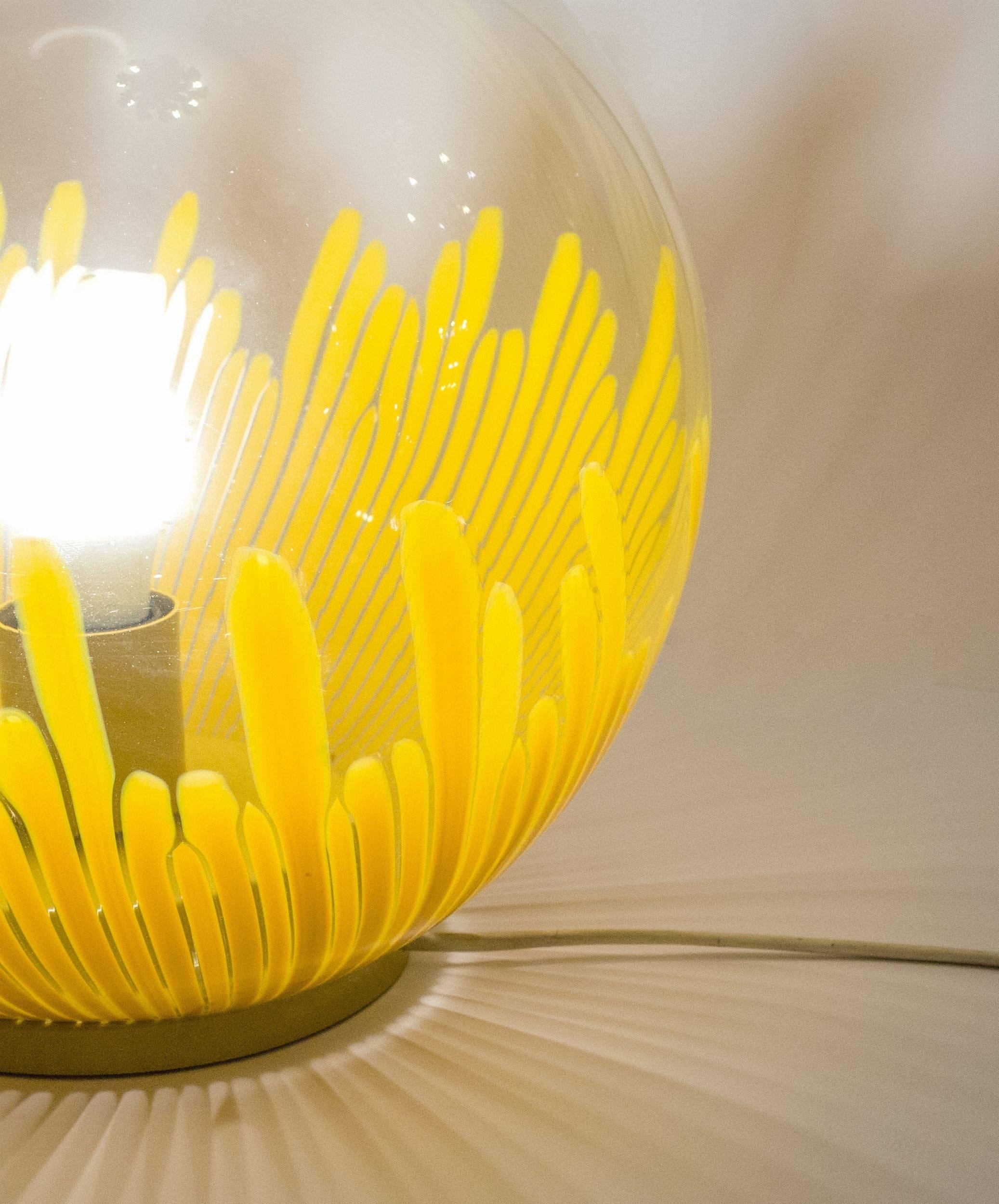 Modern Venini Ludovico Diaz de Santillana Anemone Murano Blown Glass Table Lamp, 1965