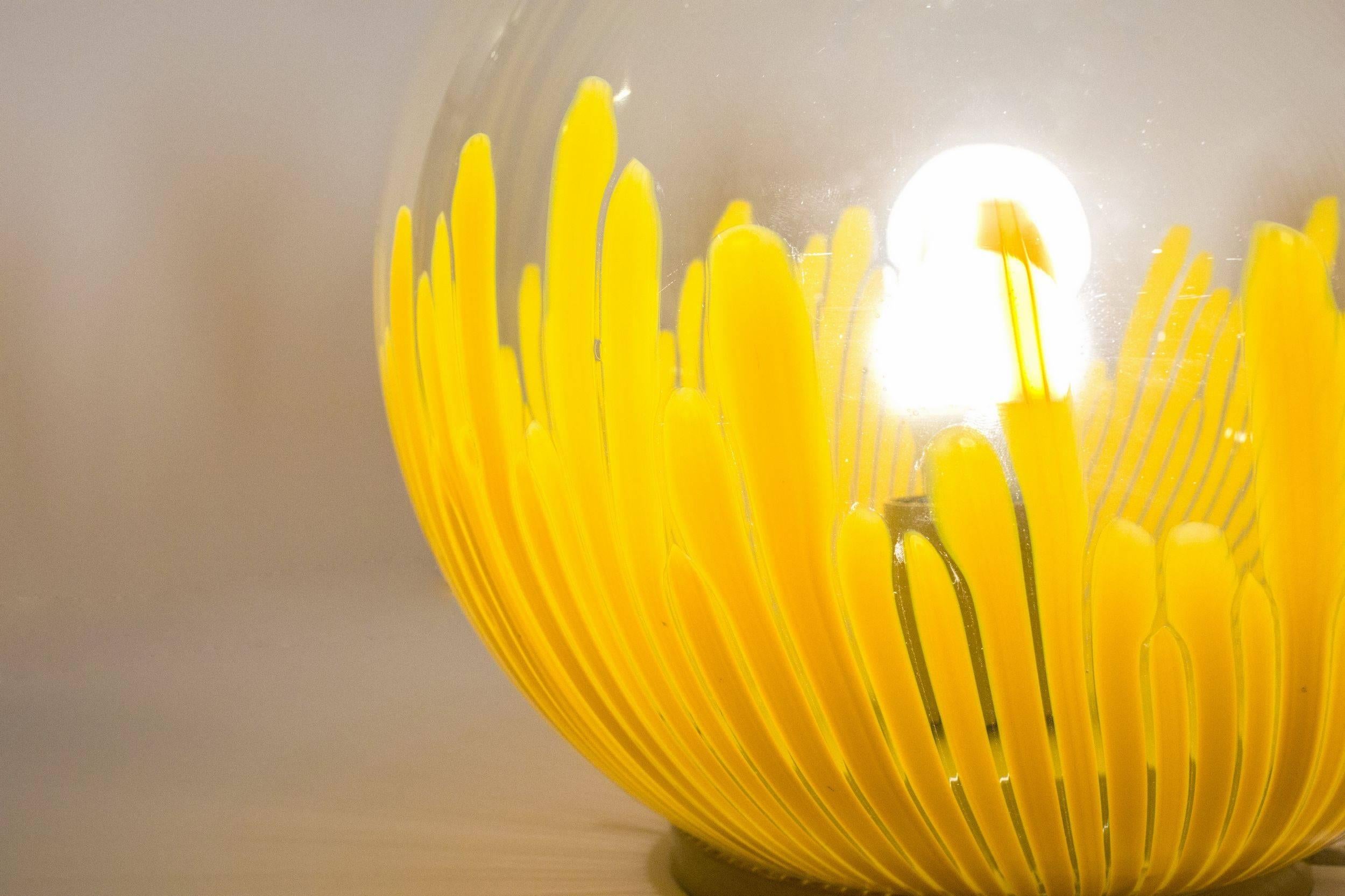 Italian Venini Ludovico Diaz de Santillana Anemone Murano Blown Glass Table Lamp, 1965