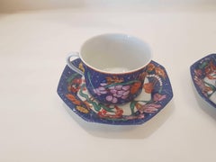 Hermès Porcelain Marqueterie de Pierre d'orient et d'occident Tea Cups Set