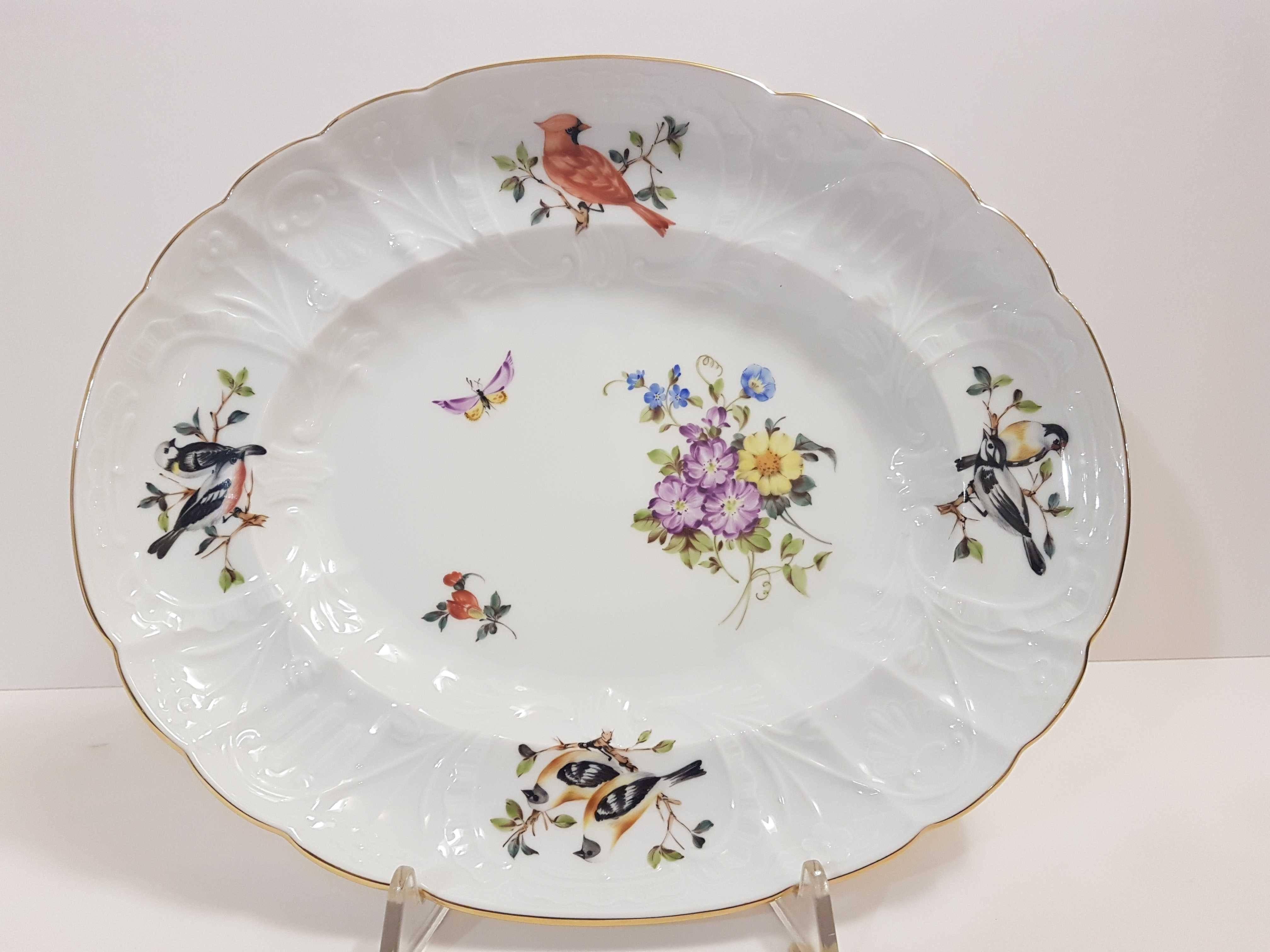 Hungarian Herend Modern Dish Hand-Painted Porcelain in Rococo Style For Sale