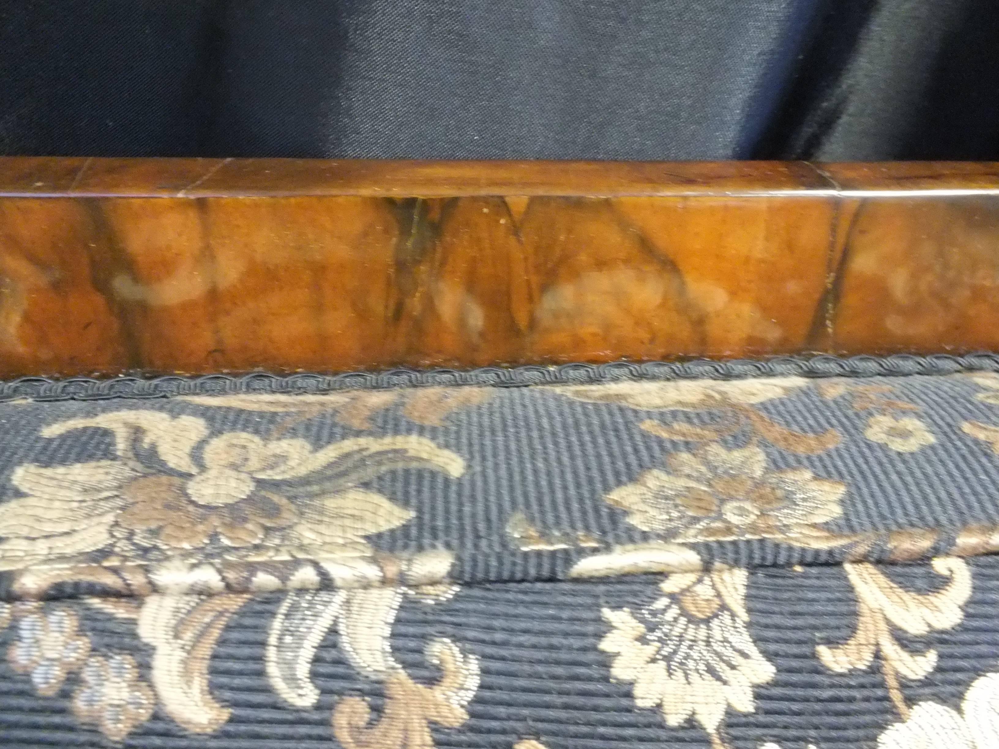 German Black Brocade Sofa, 1920 For Sale