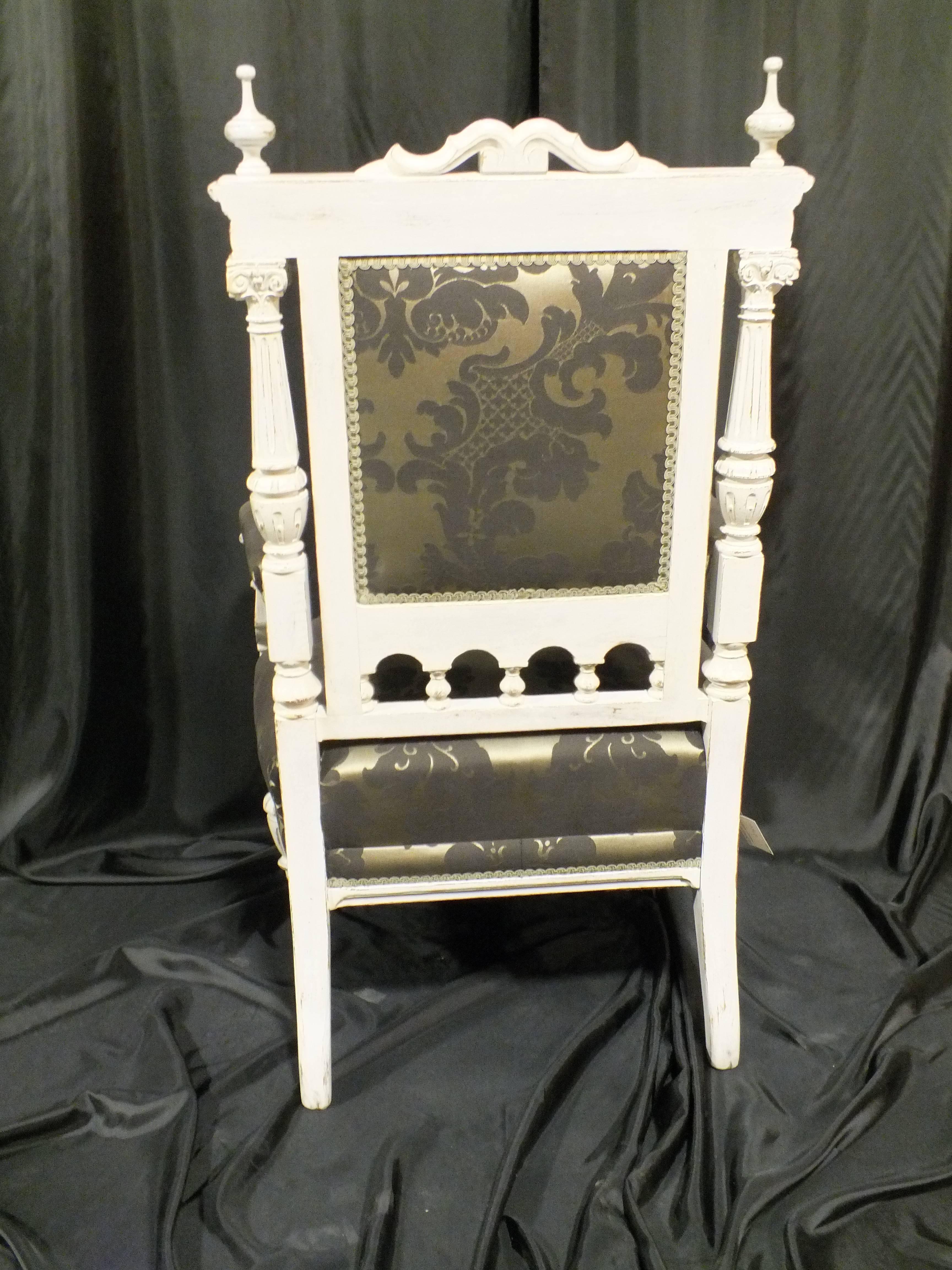 White Calked Gruenderzeit Chair, 1910, Germany For Sale 2