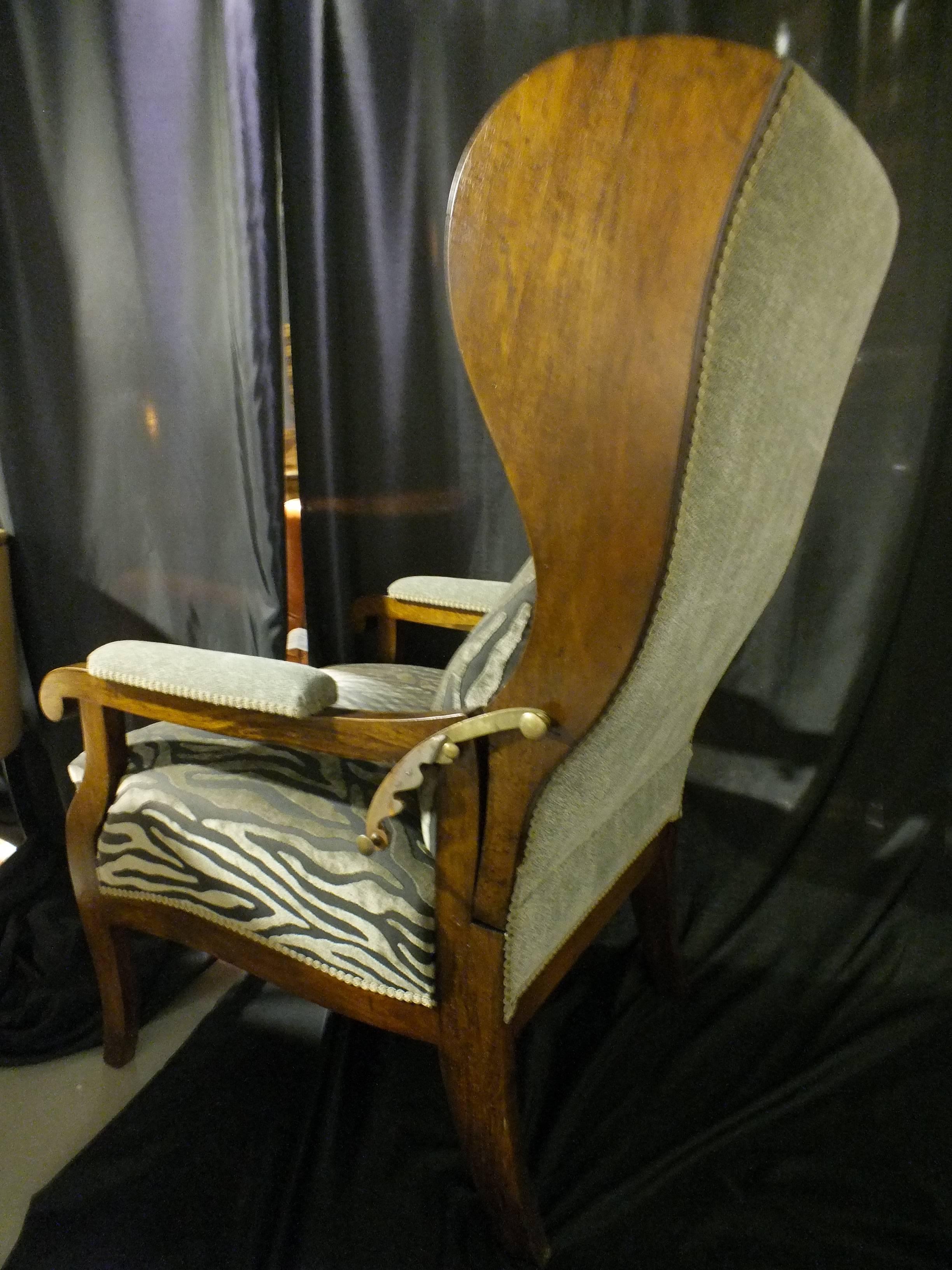Late 19th Century Folding Wingchair Biedermeier For Sale