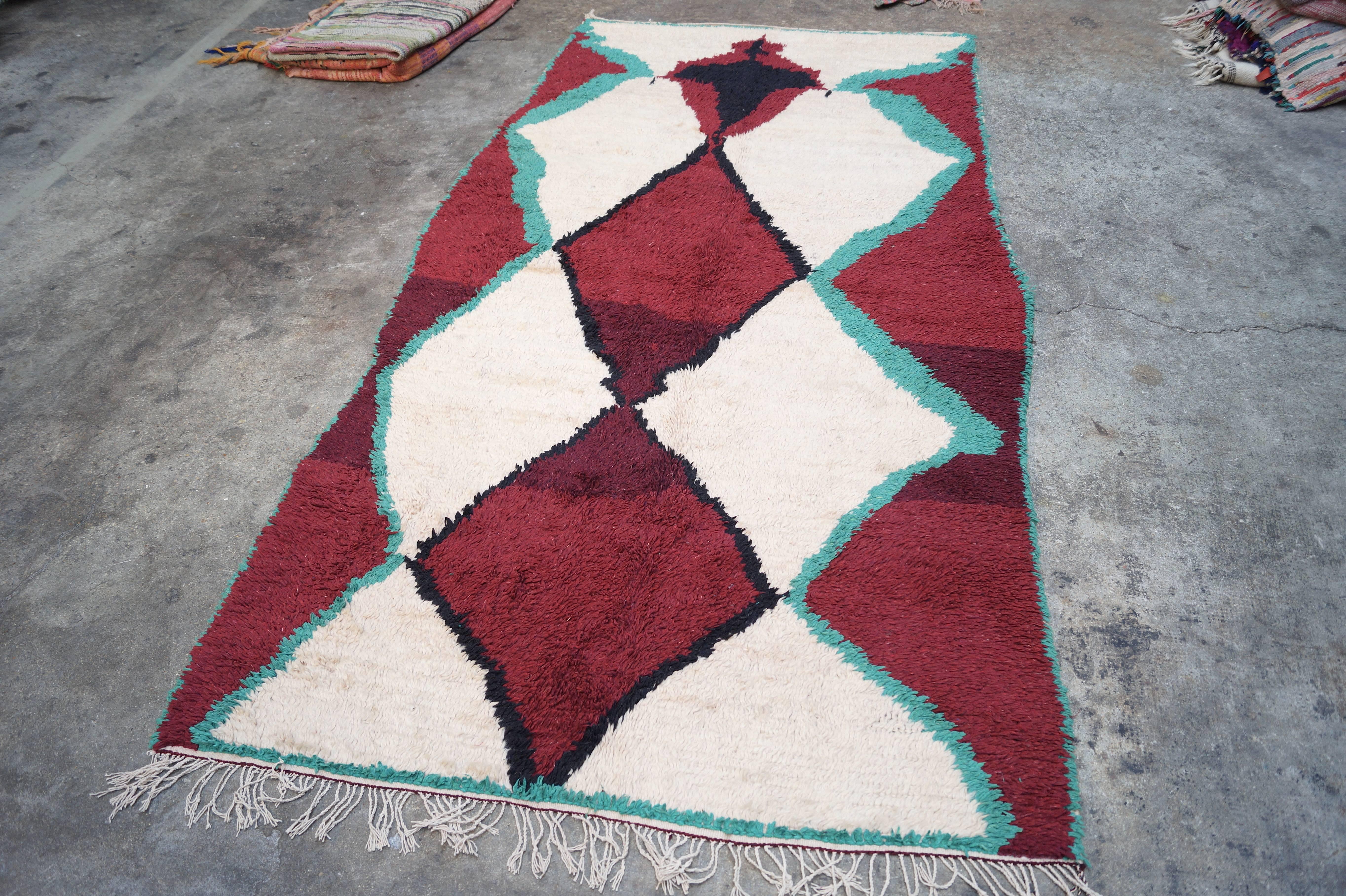 Vintage Moroccan Rug, Azilal, Middle Atlas, 1990s 4