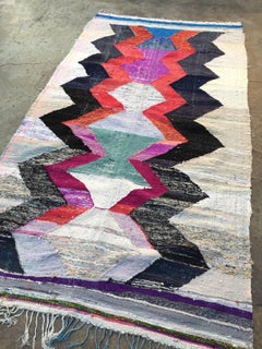 Moroccan Kilim, Boucherouite Rug, Contemporary