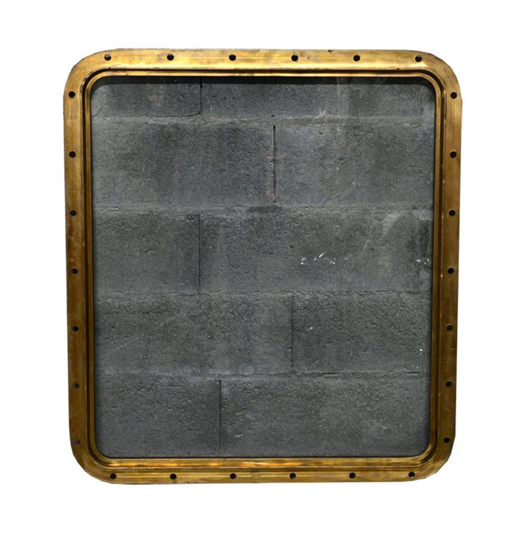 Bronze Rectangular Ship's Porthole For Sale at 1stDibs