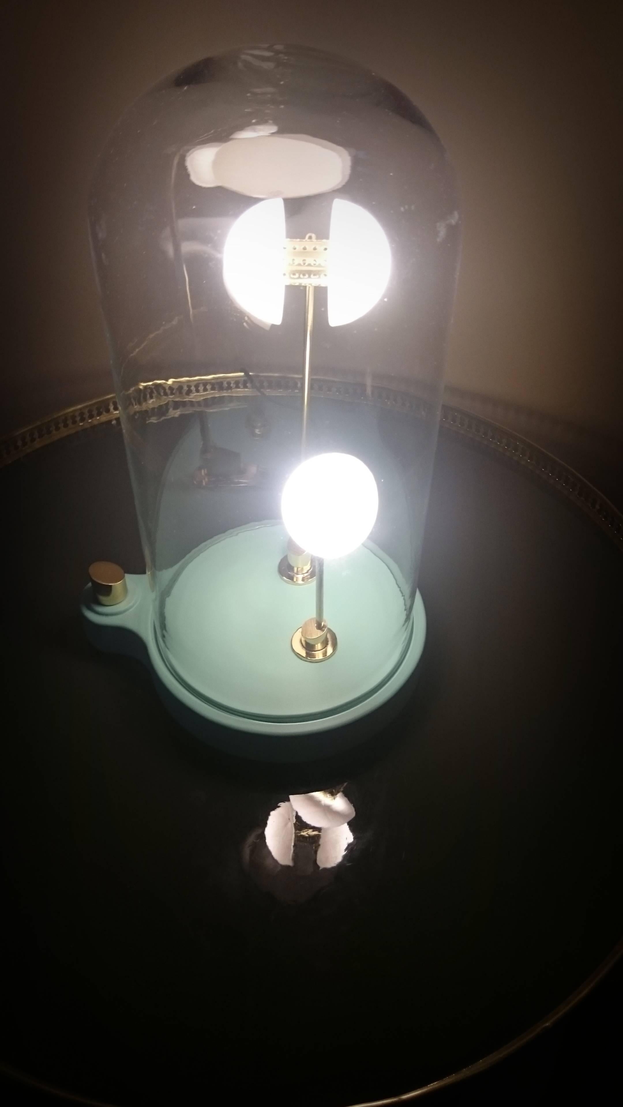 Mini Germes de Lux, Table Lamp by Thierry Toutin, Black and Brass on Demand 3