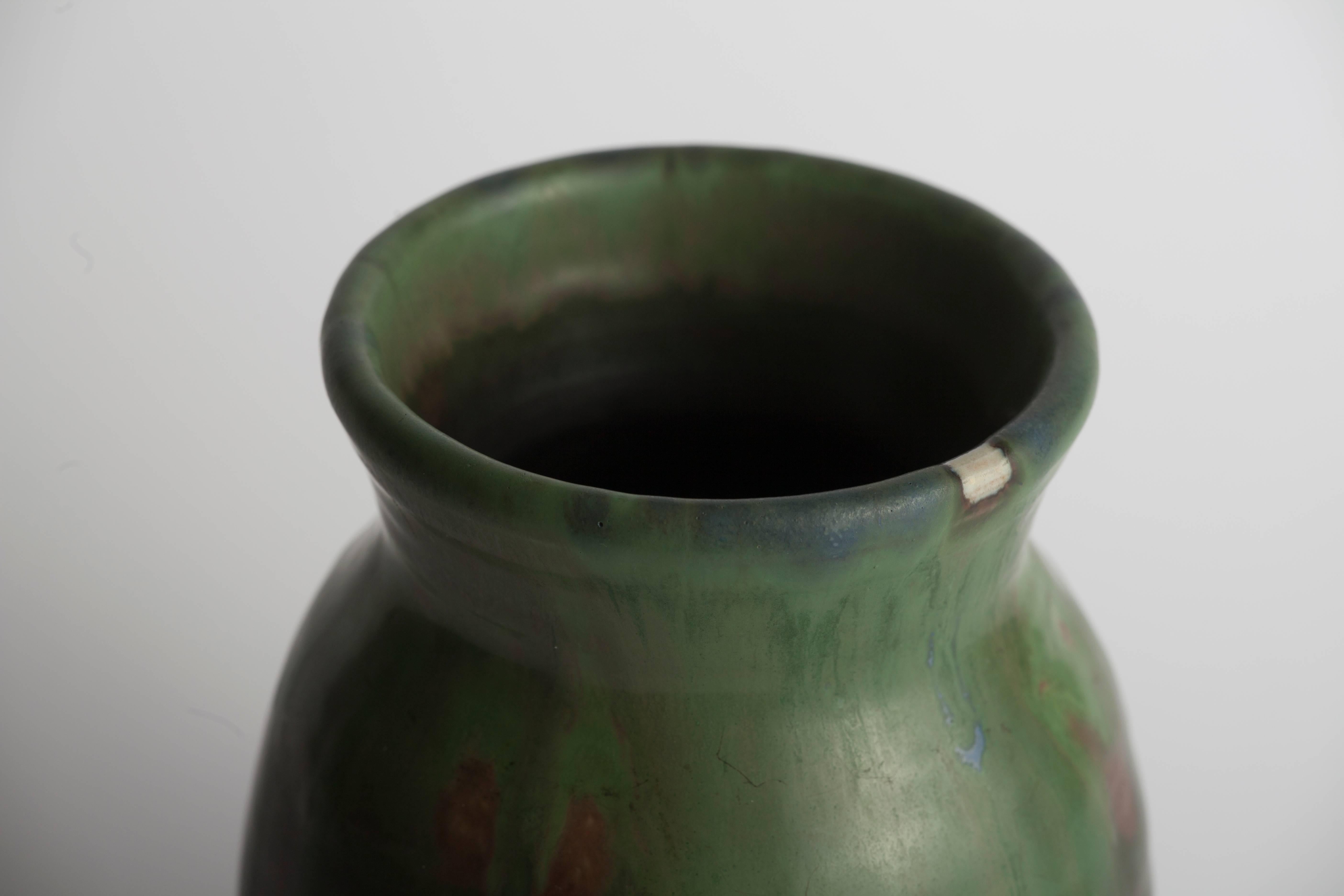 Early 20th Century Green Vase Designed by Jens Peter Dahl Jensen For Sale