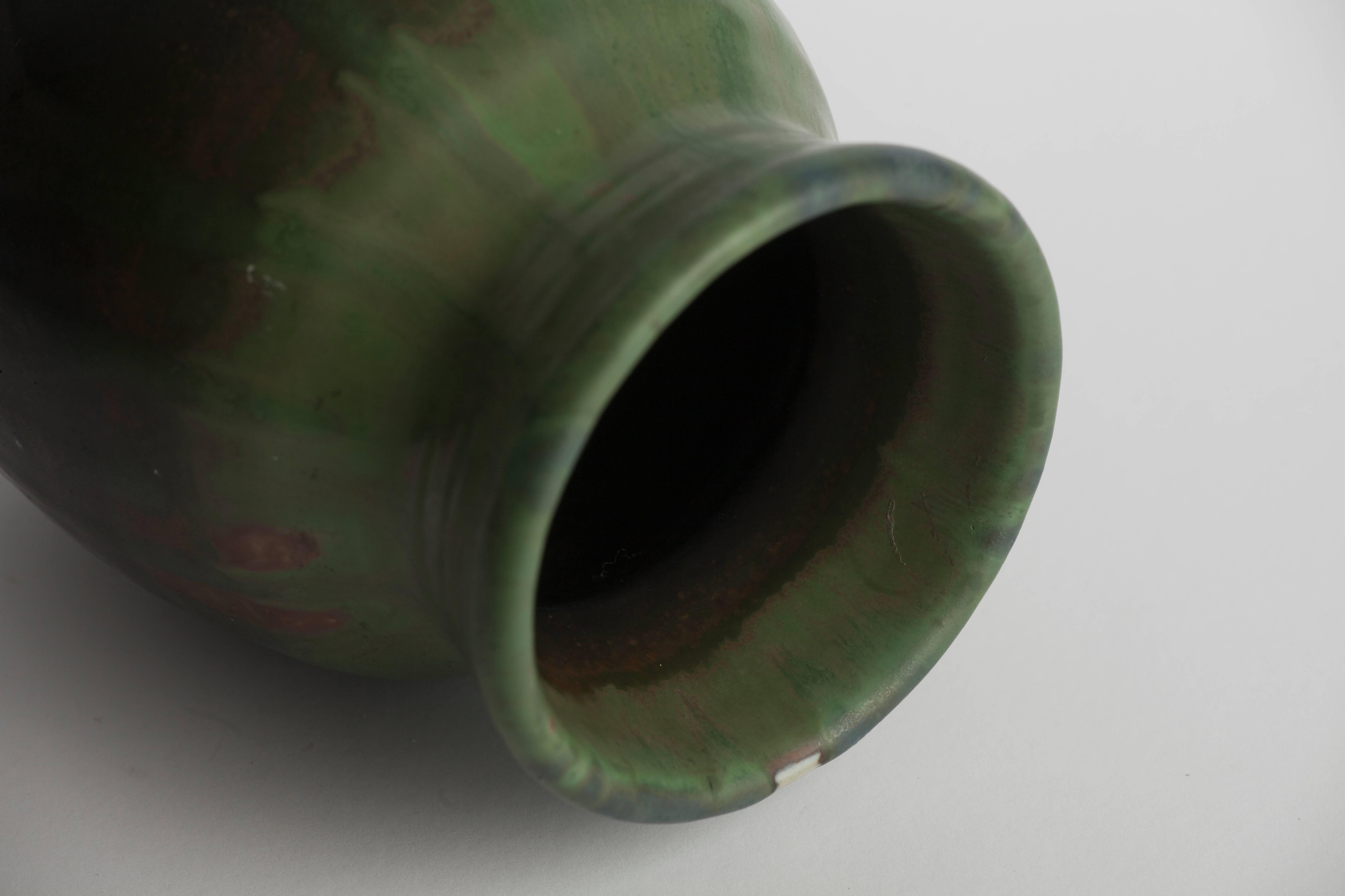 Danish Green Vase Designed by Jens Peter Dahl Jensen For Sale