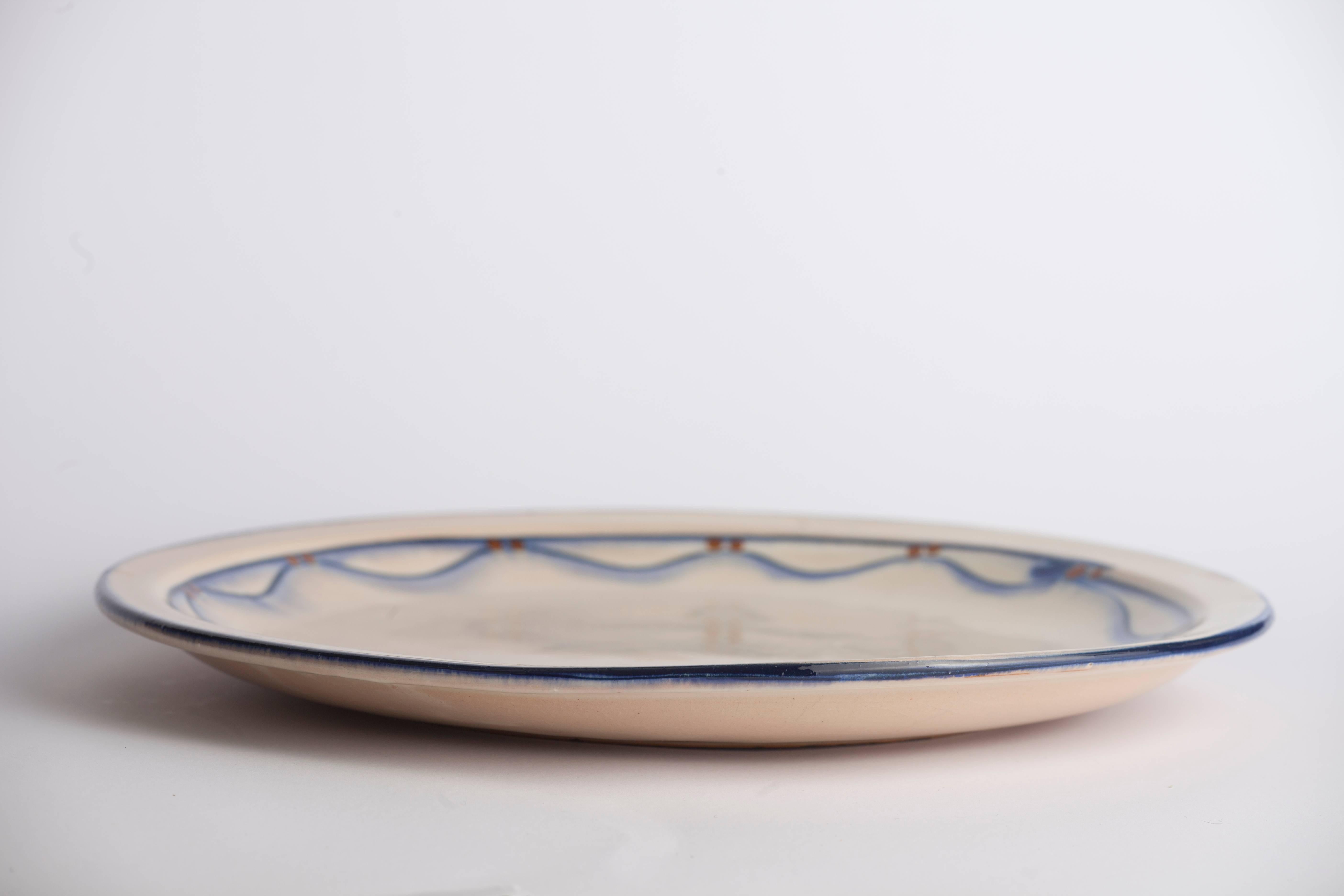 20th Century Handmade Enameled Plate For Sale