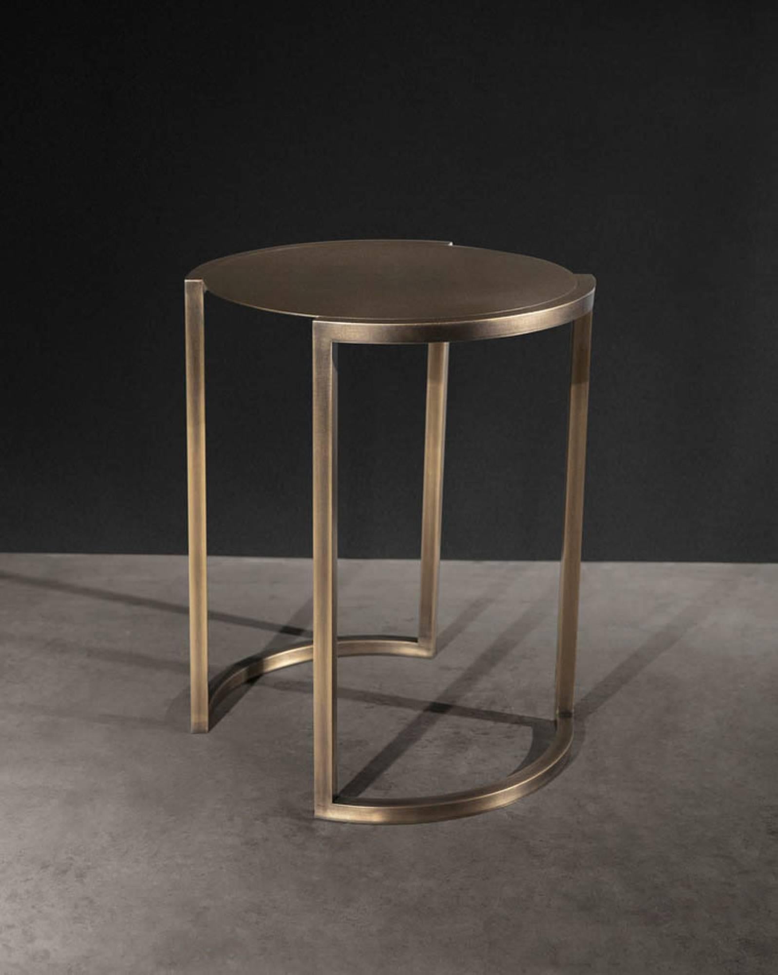 American COVET Brass Side Table by Soraya Osorio For Sale