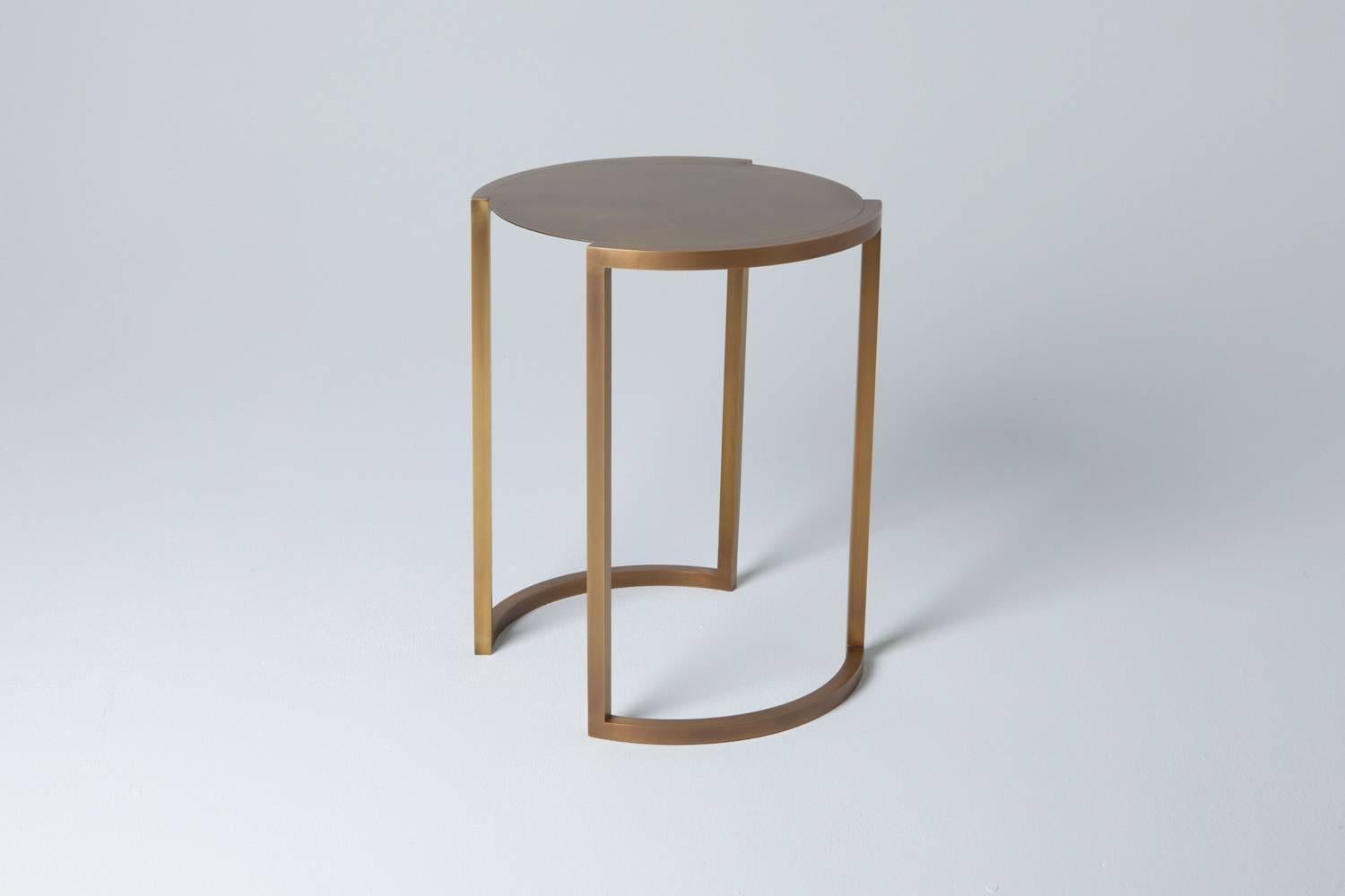 Bronzed COVET Side Table in Brass by Soraya Osorio For Sale