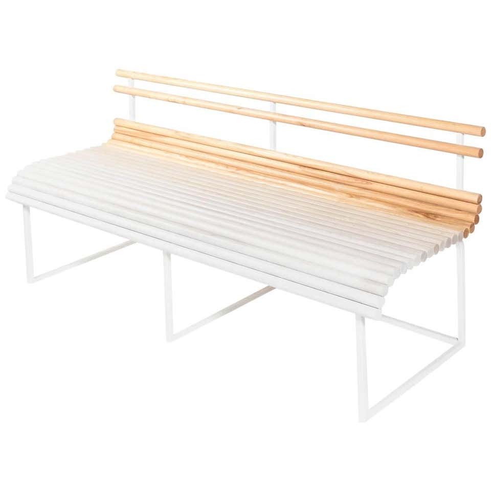 Hand Textured Pigmented Cement and Patinated Copper Finish Design Bench ...