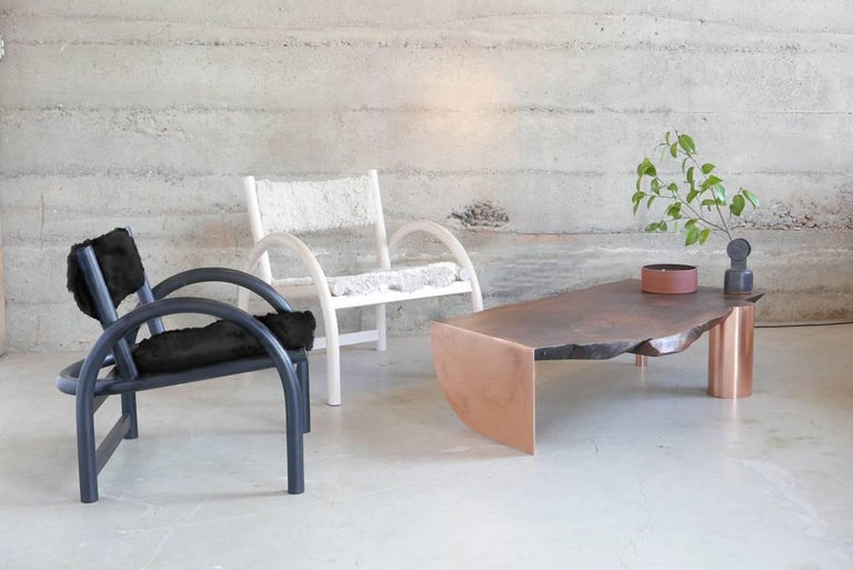 Lounge Chair in Whitewashed Canadian Ash and Sheepskin by Hinterland