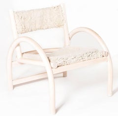 Lounge Chair in Whitewashed Canadian Ash and Sheepskin by Hinterland Design