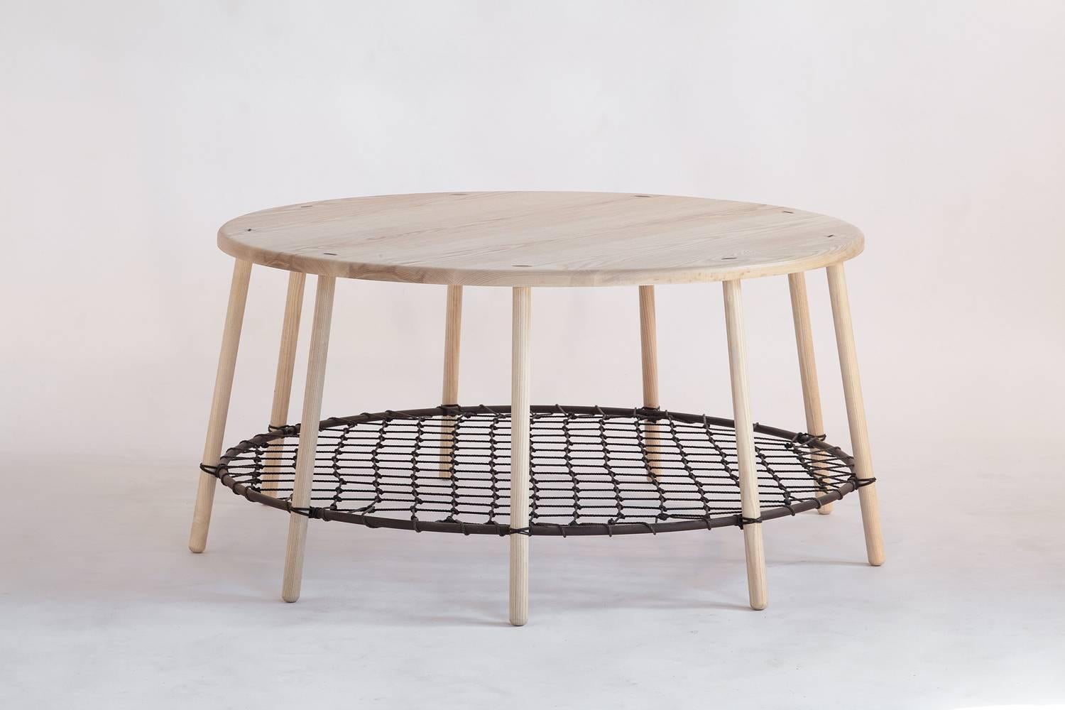 Hand Carved White Ash Stool with Copper Plated Ring Support

A place where the forest meets the sea, the 'Findhorn' collection of tables and stools contain details from both. Through-tenons exposed on the tables top are glued and set with metal