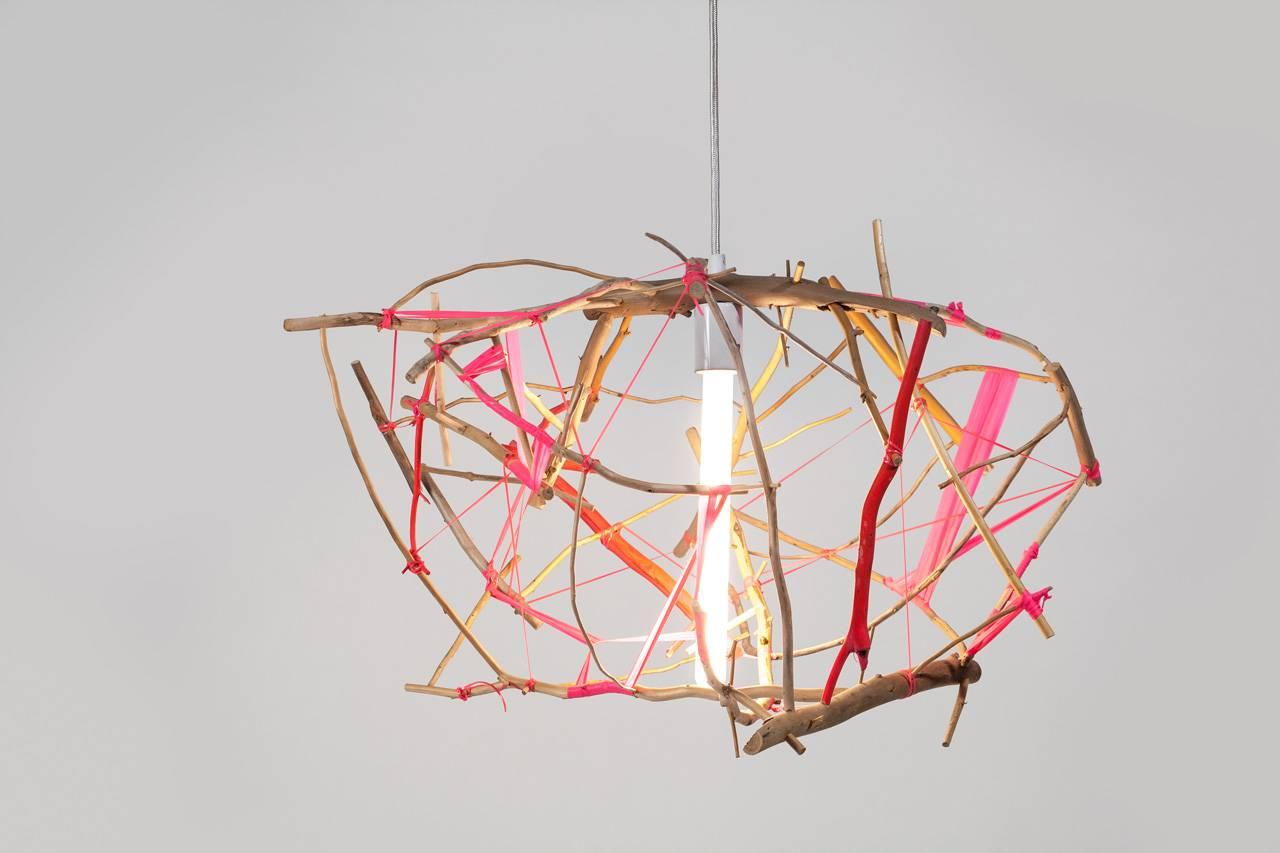 Pendant Light in Hand Collected Ocean Washed Branches by Hinterland Design In New Condition For Sale In Vancouver, BC