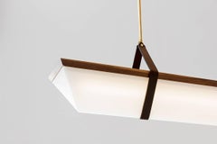 Lámpara colgante de 4 pies en nogal negro con apliques de latón de Hinterland Design