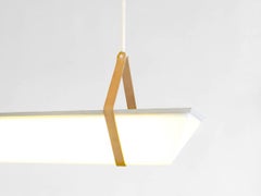 6-foot Pendant Light in Whitewashed Ash with White Fixtures by Hinterland Design