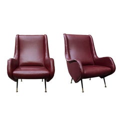 Pair of Armchairs by Aldo Morbelli for ISA Bergamo, 1950s