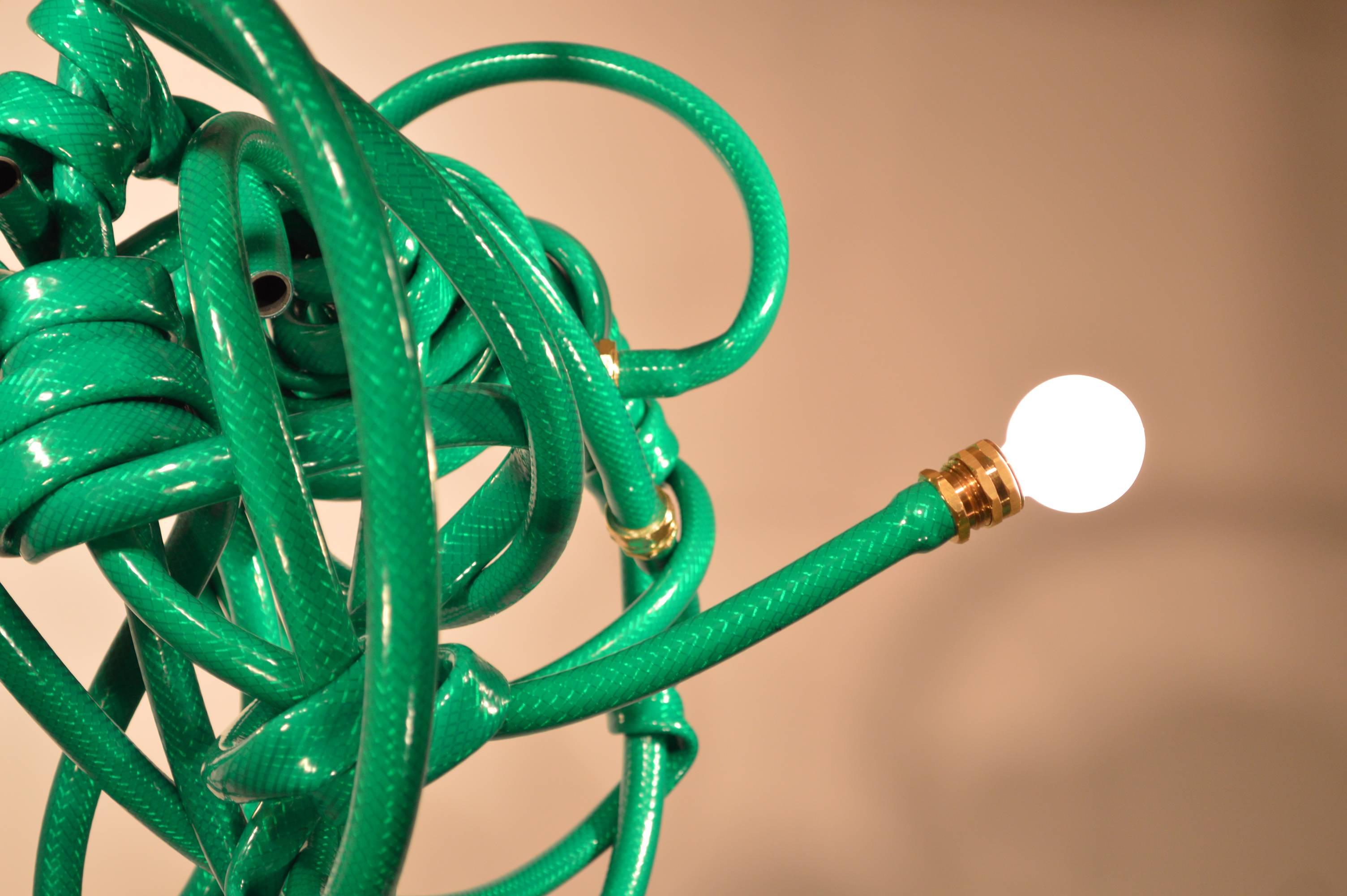 Garden Hose Chandelier Style Lighting Fixture by Justin Cooper Studios In New Condition For Sale In Brooklyn, NY