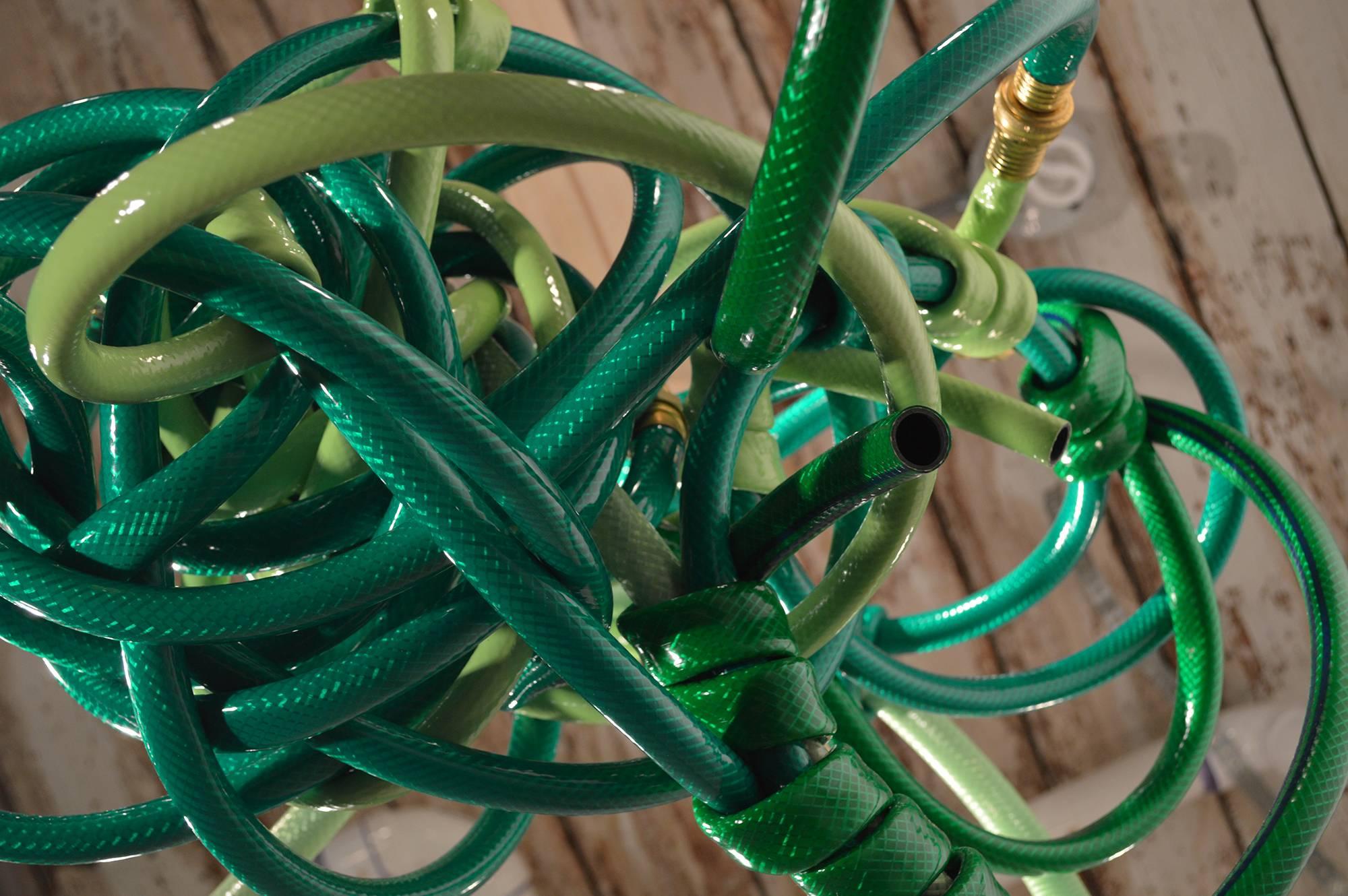 Other Green Garden Hose Chandelier Style Lighting Fixture For Sale