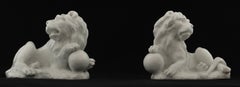 Pair of Lions. Bow Porcelain C1750