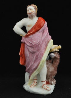 Pair of figures: Jupiter and Juno, or Zeus and Hera. Bow Porcelain C1752