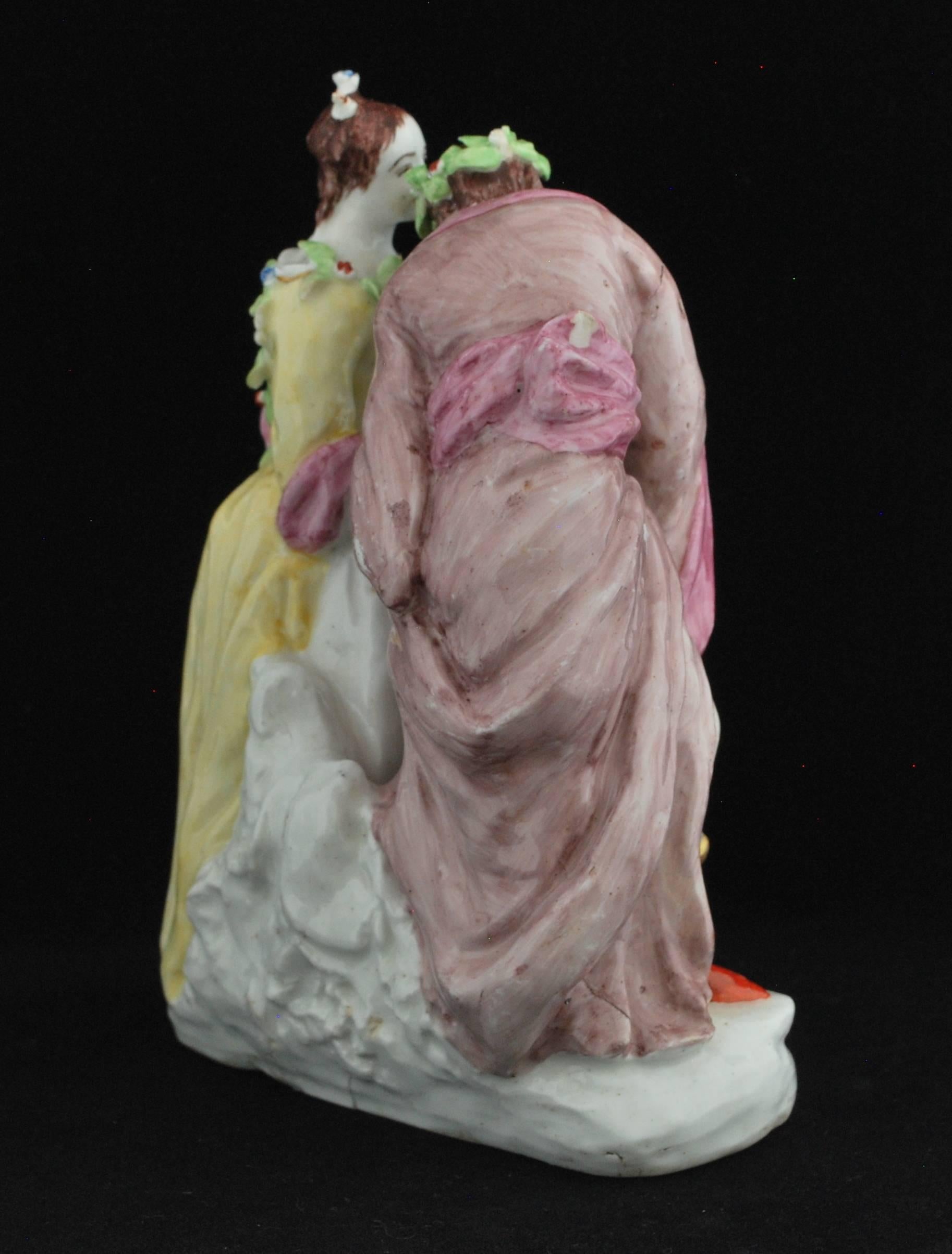 Anglais Figure de diseuse de bonne aventure. Bow Porcelain C1750 en vente