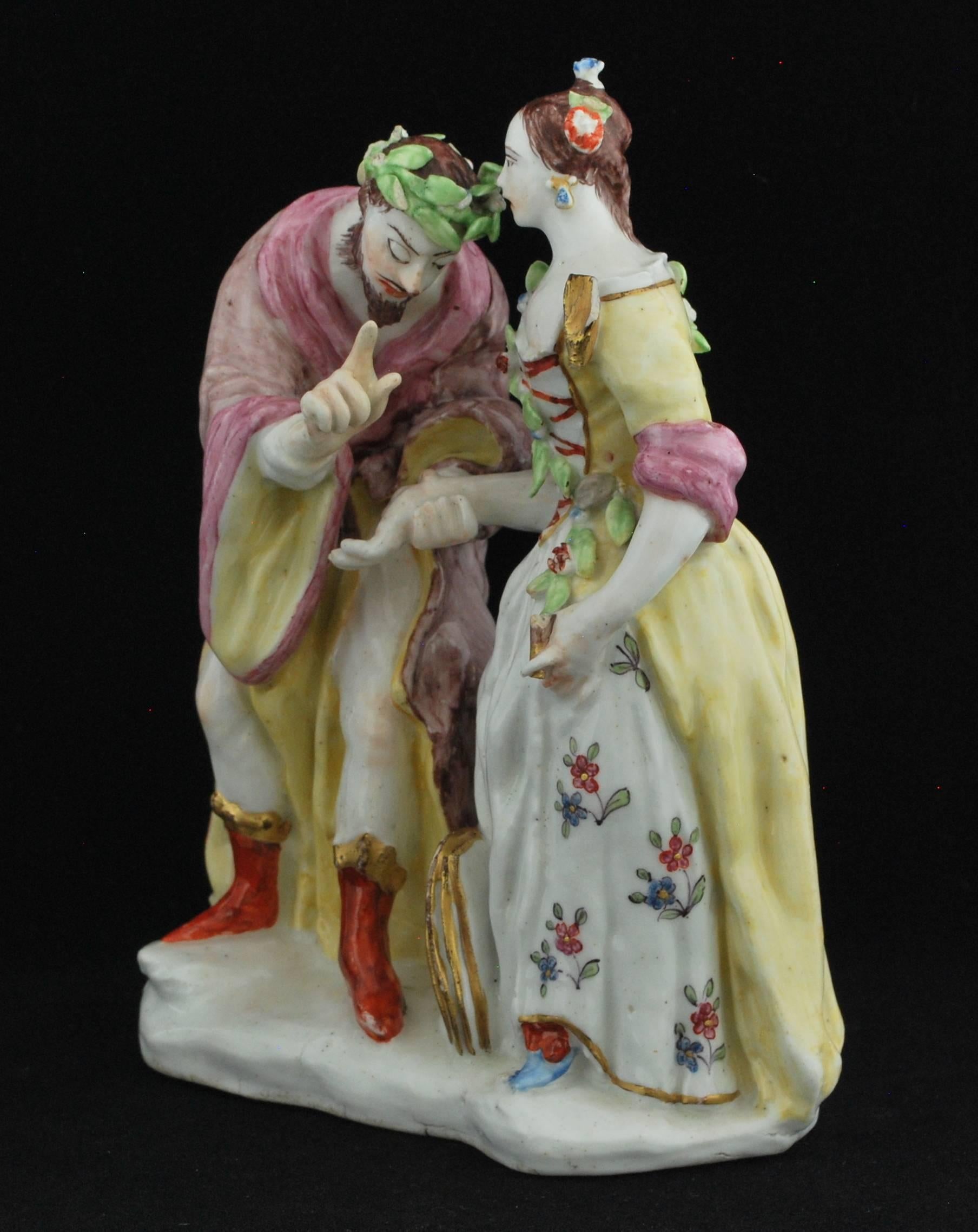 18th Century Fortune Teller Figure. Bow Porcelain C1750 For Sale