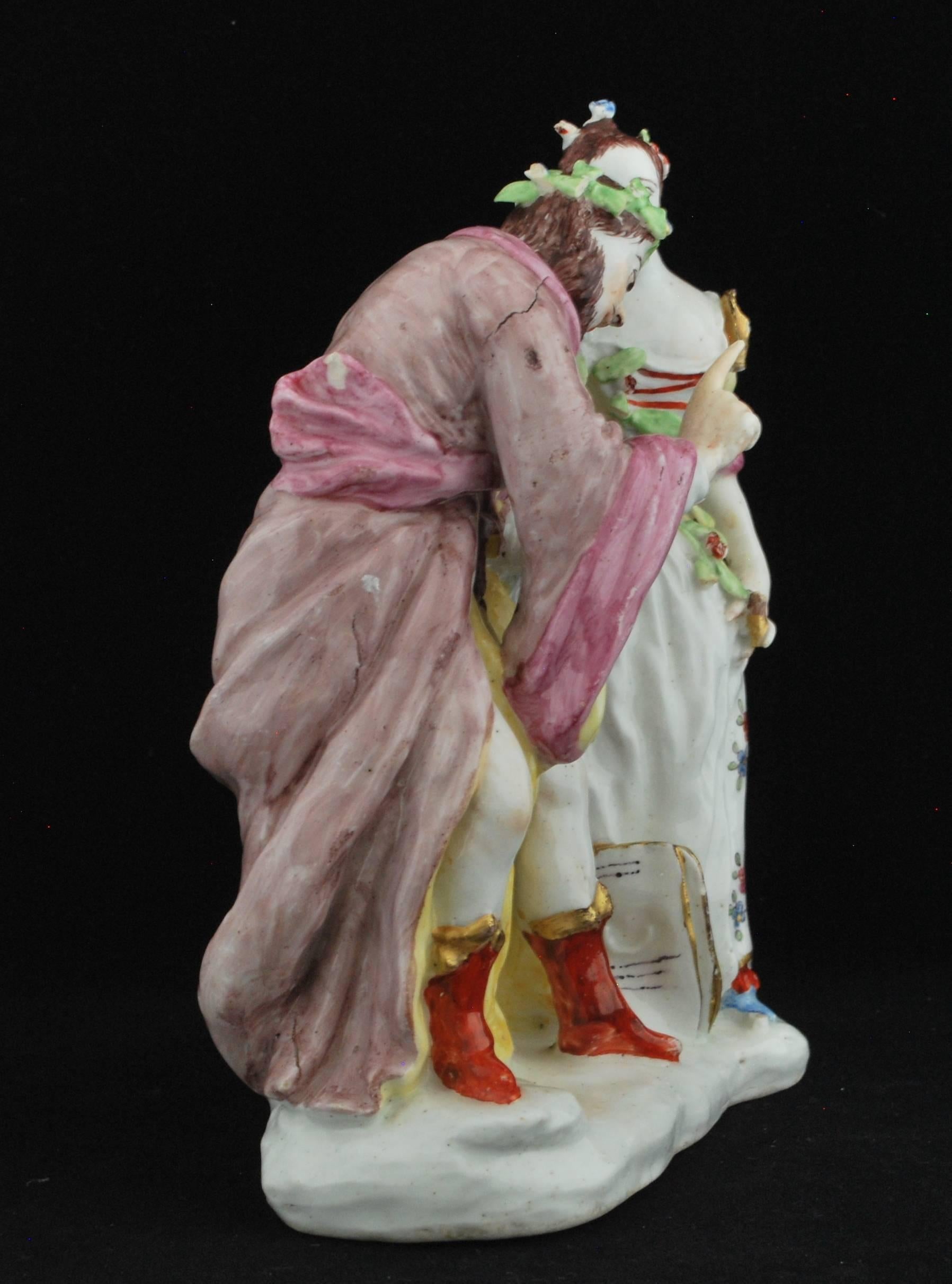 Néoclassique Figure de diseuse de bonne aventure. Bow Porcelain C1750 en vente