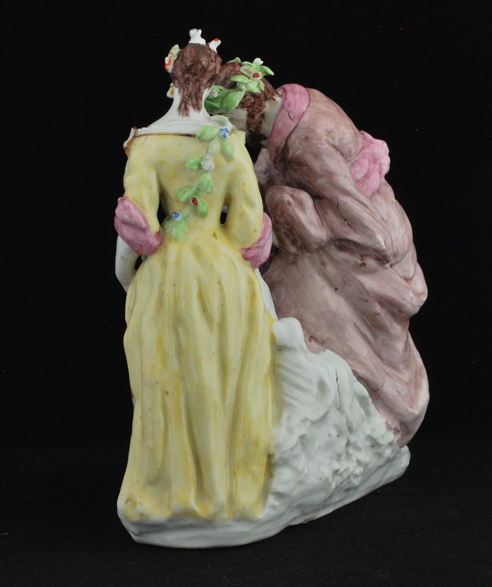 English Fortune Teller Figure. Bow Porcelain C1750 For Sale