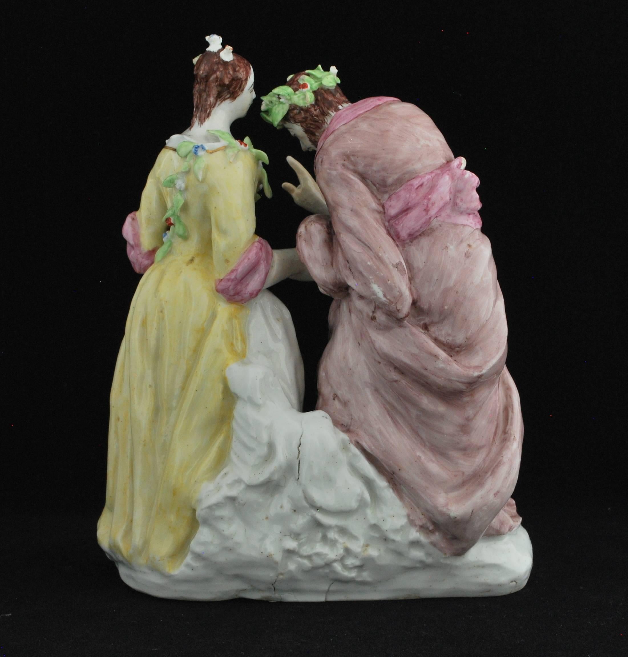 Neoclassical Fortune Teller Figure. Bow Porcelain C1750 For Sale