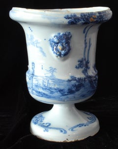English Delft Campana Vase, C1760