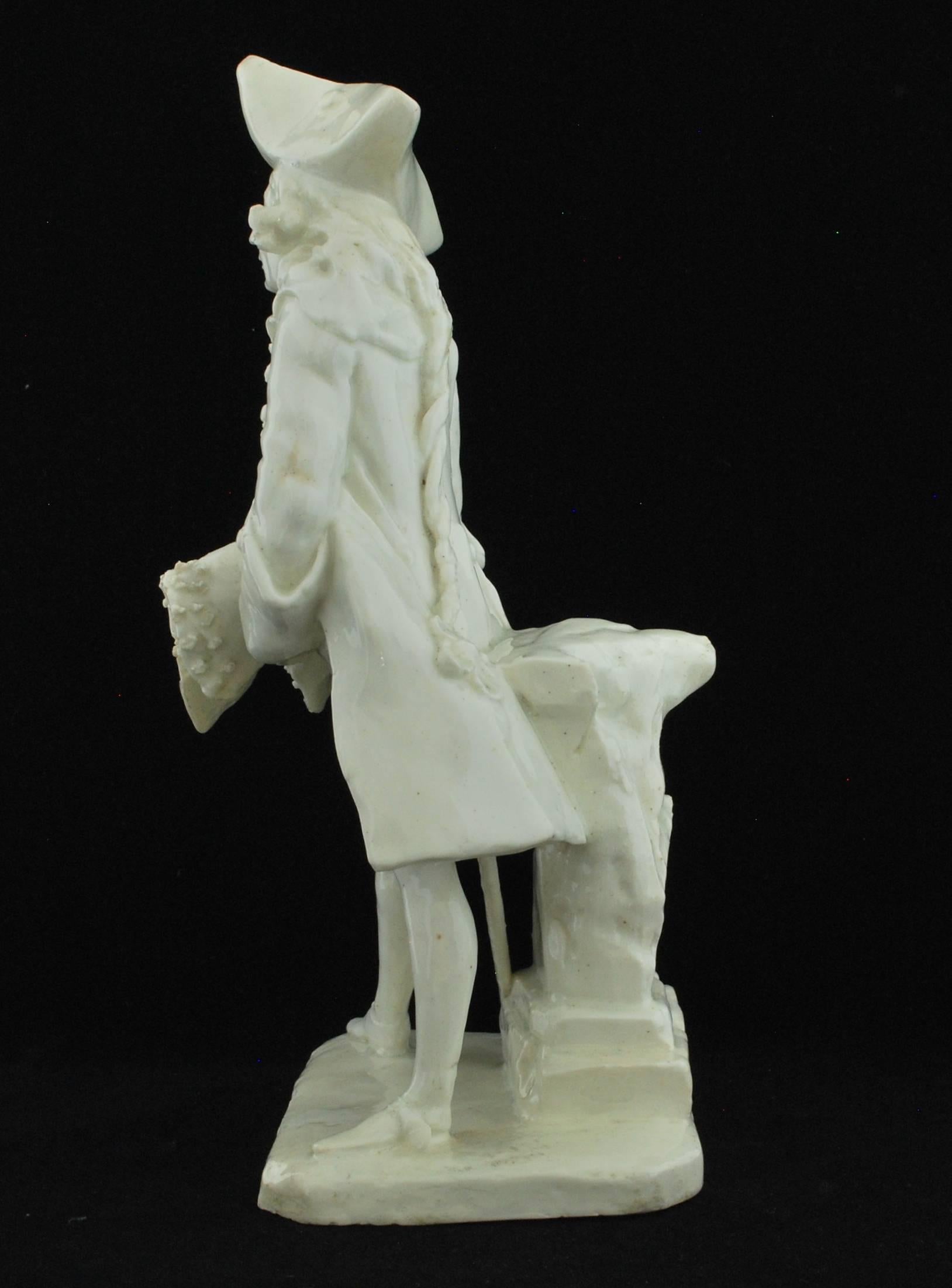 English Henry Woodward Figure. Bow Porcelain C1749