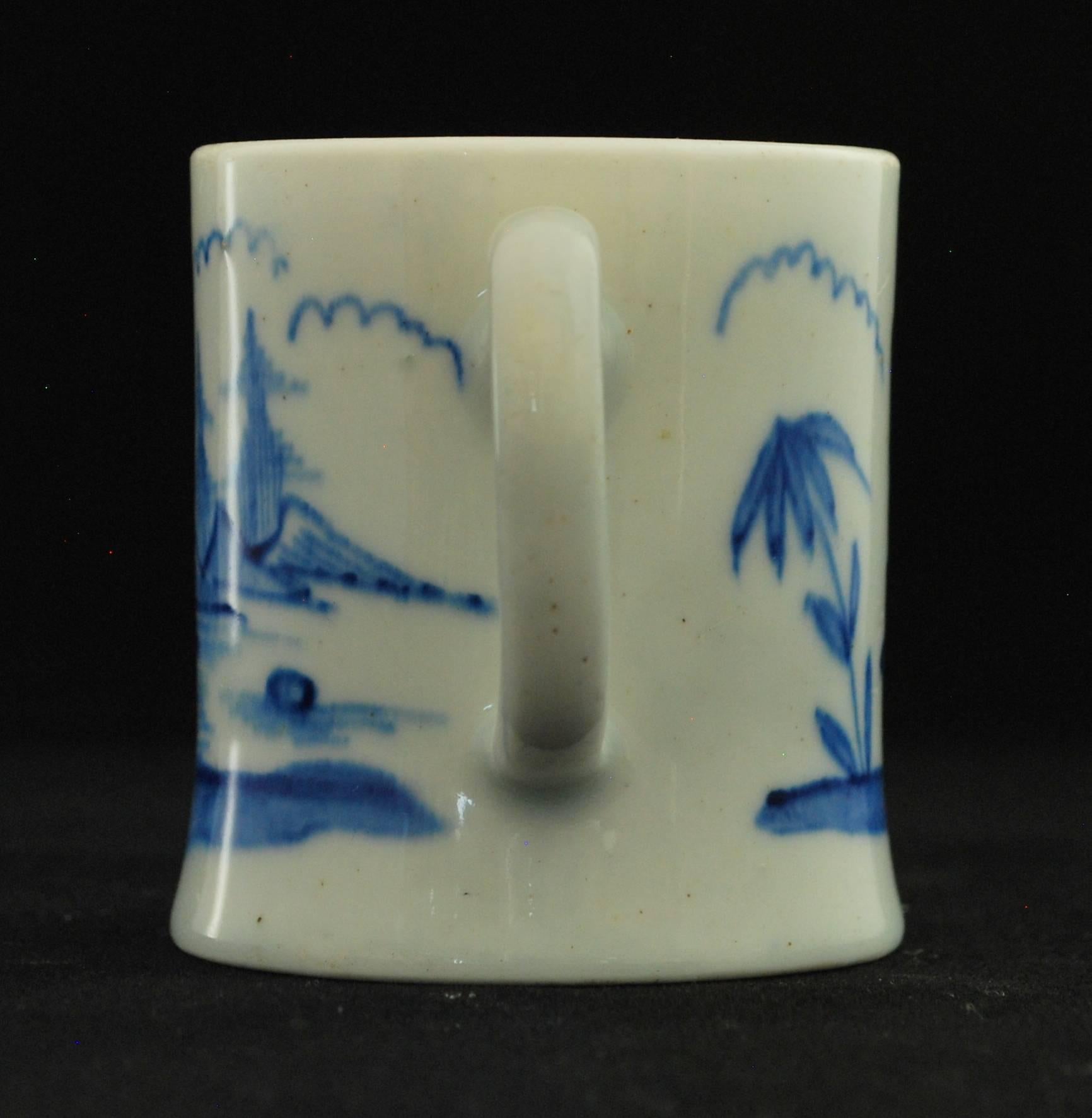 Canne à café, bleue et blanche « Bambou et pagode », porcelaine à nœud, vers 1751 Excellent état - En vente à Melbourne, Victoria