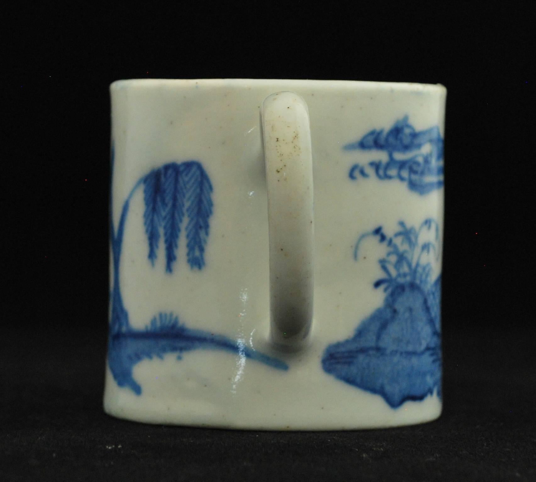 Canne à café, porcelaine à nœud en bleu et blanc « Homme à jambes croisées », vers 1751 Excellent état - En vente à Melbourne, Victoria