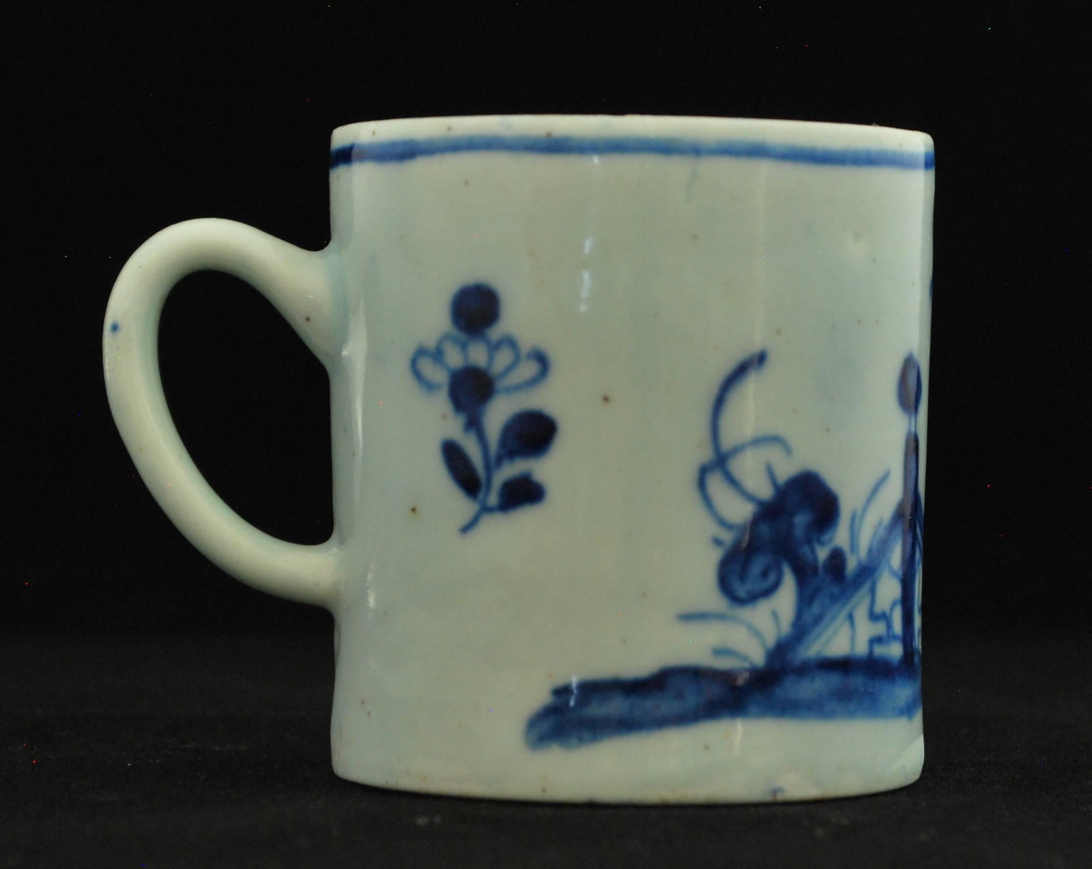 Kaffeekanne: Blauer und weißer „Stork & Bananabaum“-Baum. Schleife aus Porzellan C1753 (Englisch) im Angebot