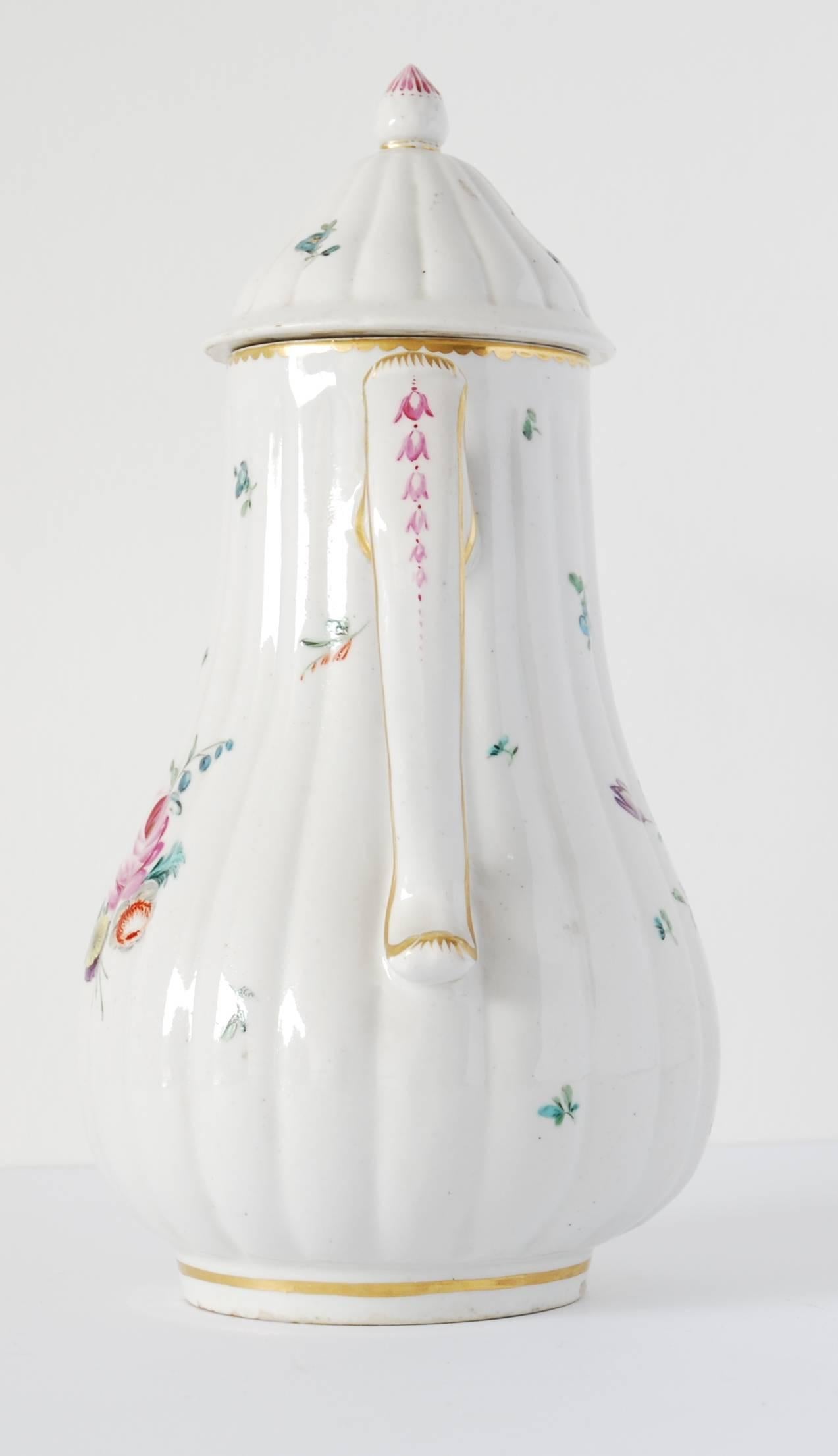 Molded Coffee Pot, Derby Porcelain Works, circa 1775
