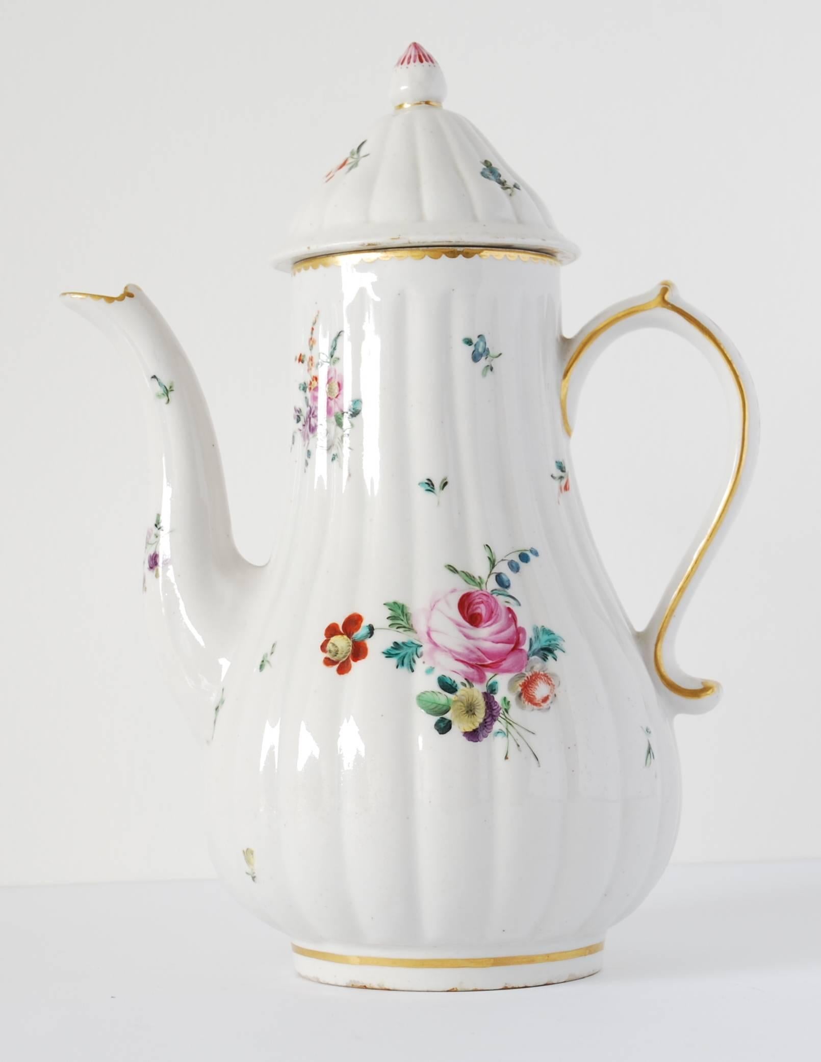 English Coffee Pot, Derby Porcelain Works, circa 1775