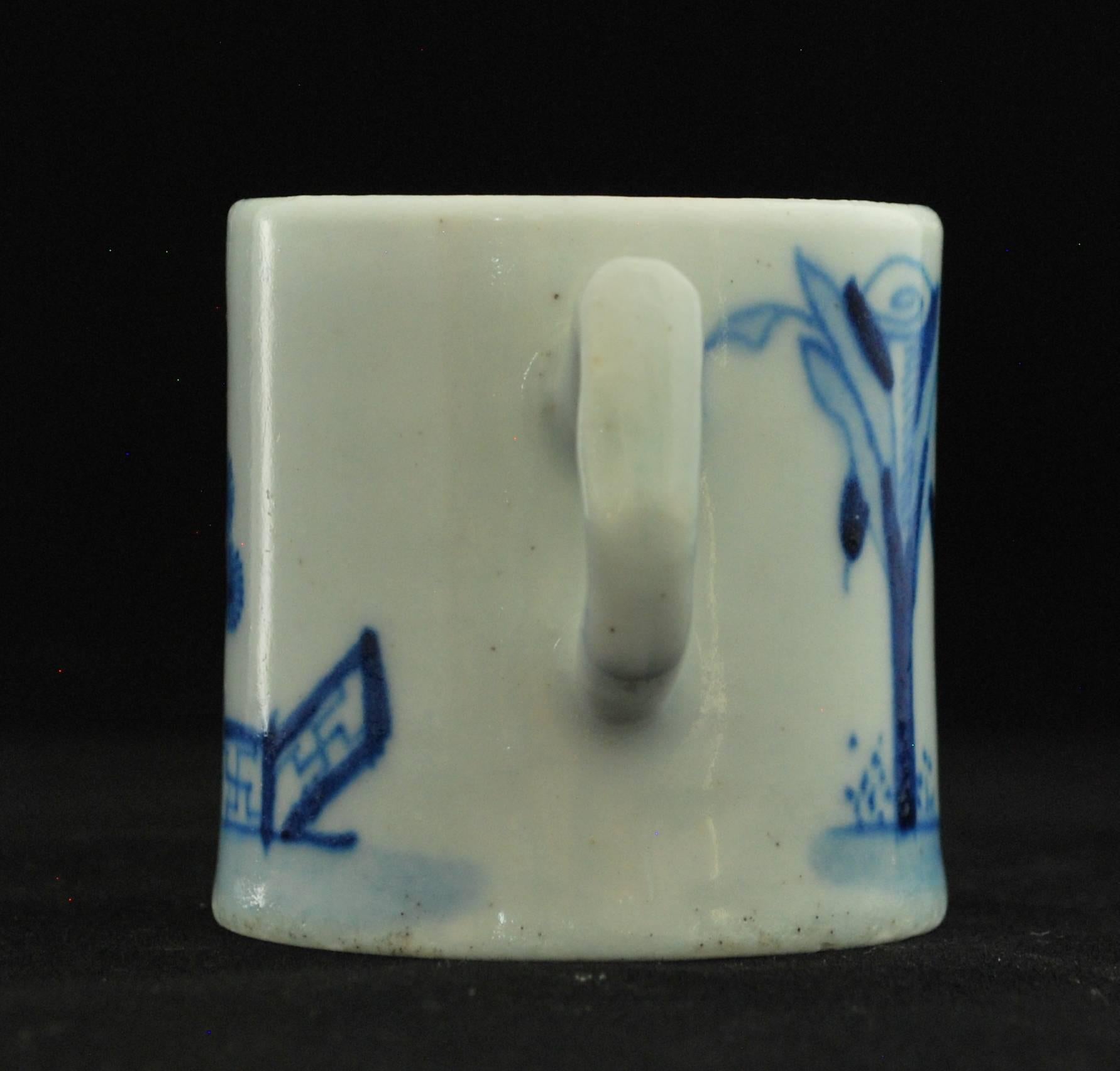 Canne à café, bleue et blanche «anana Trees », porcelaine à nœud, vers 1753 Excellent état - En vente à Melbourne, Victoria