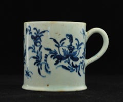 Coffee Can, Blue and White "Flowers and Insects", Bow Porcelain, circa 1755