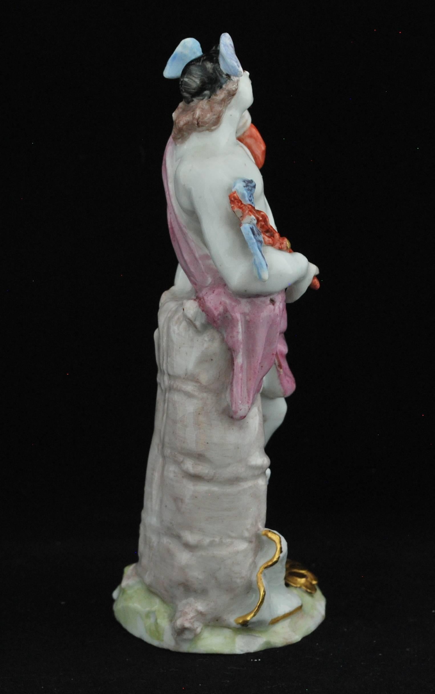 English Figure, Mercury, Bow Porcelain, circa 1748 For Sale