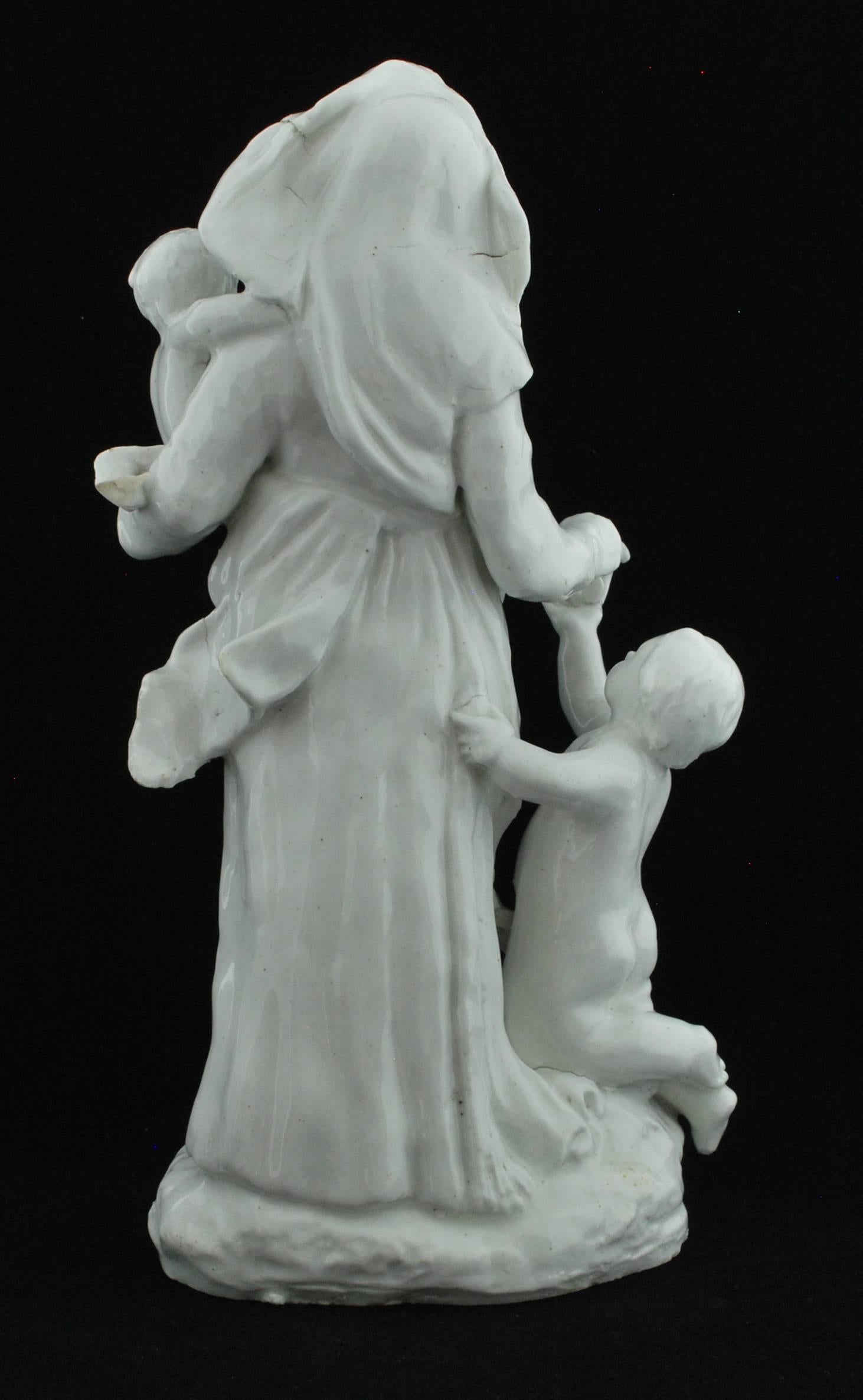 English Figure 'Charity, ' Bow Porcelain, circa 1751